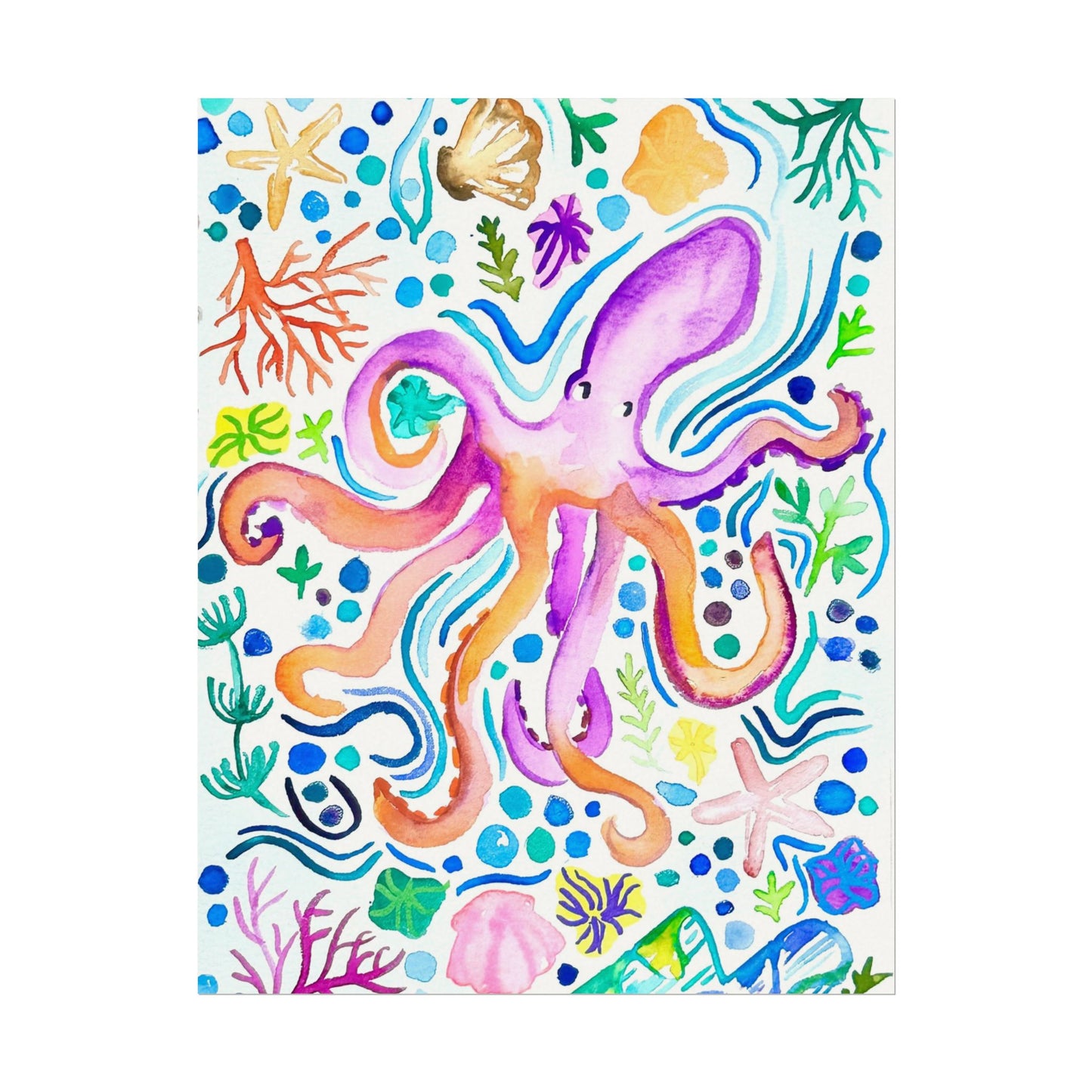 Ocean Watercolor Print Matte