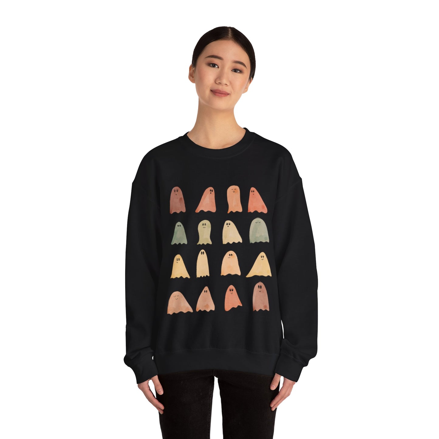 Fall Colors Painted Ghost Crewneck