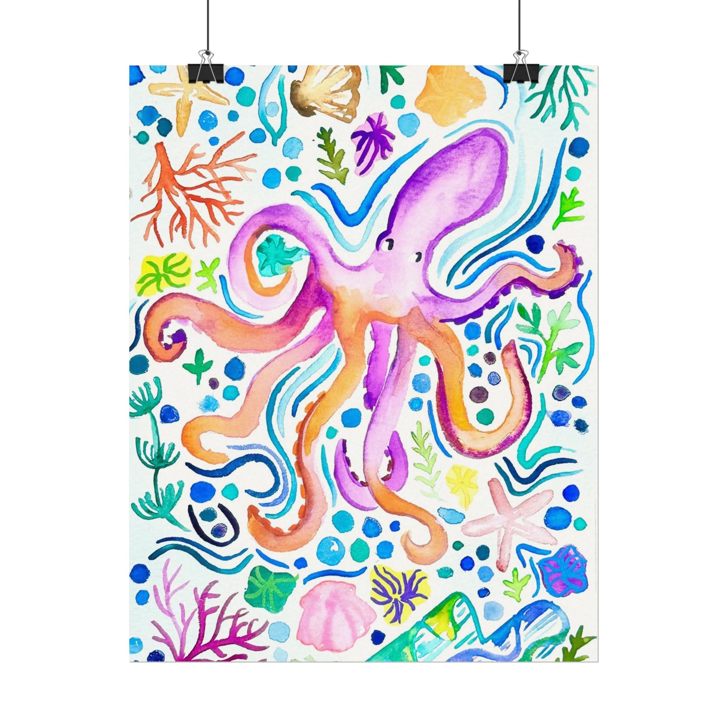 Ocean Watercolor Print Matte
