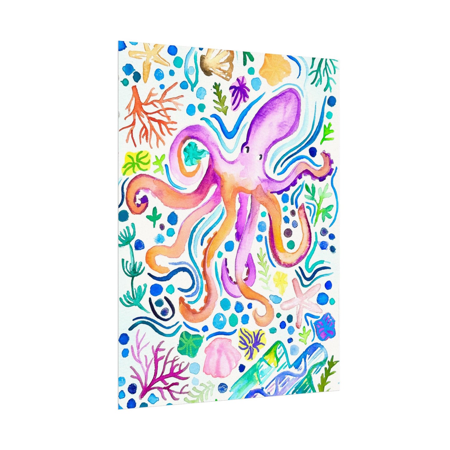 Ocean Watercolor Print Matte