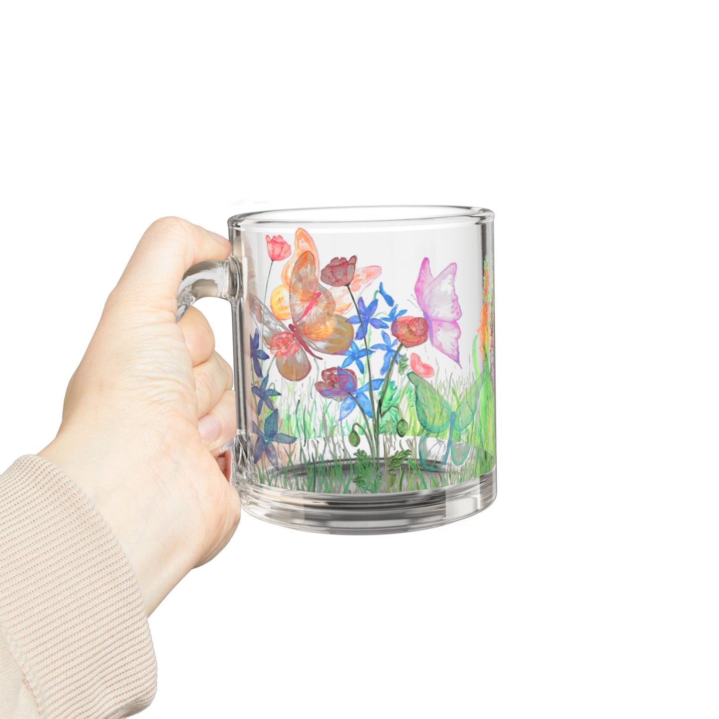 “Butterfly Kisses” Glass Mug