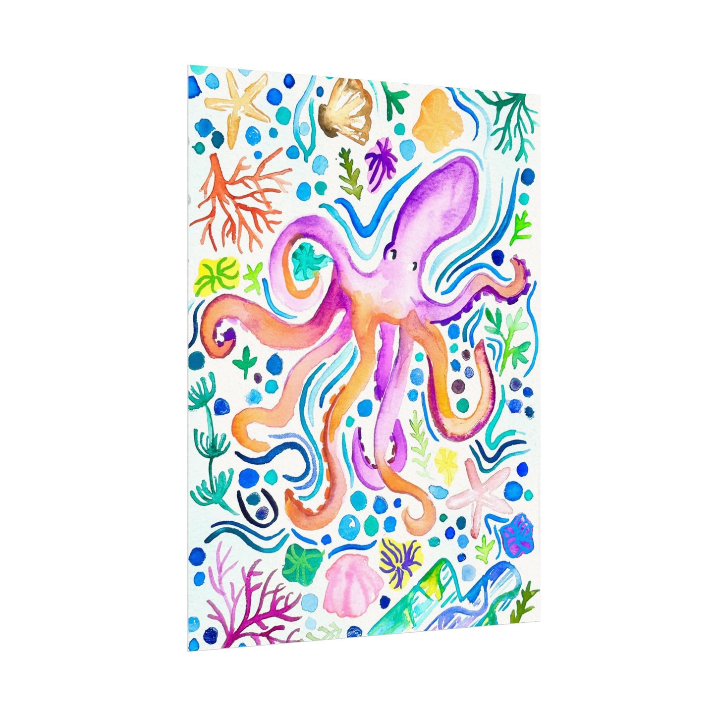 Ocean Watercolor Print Matte