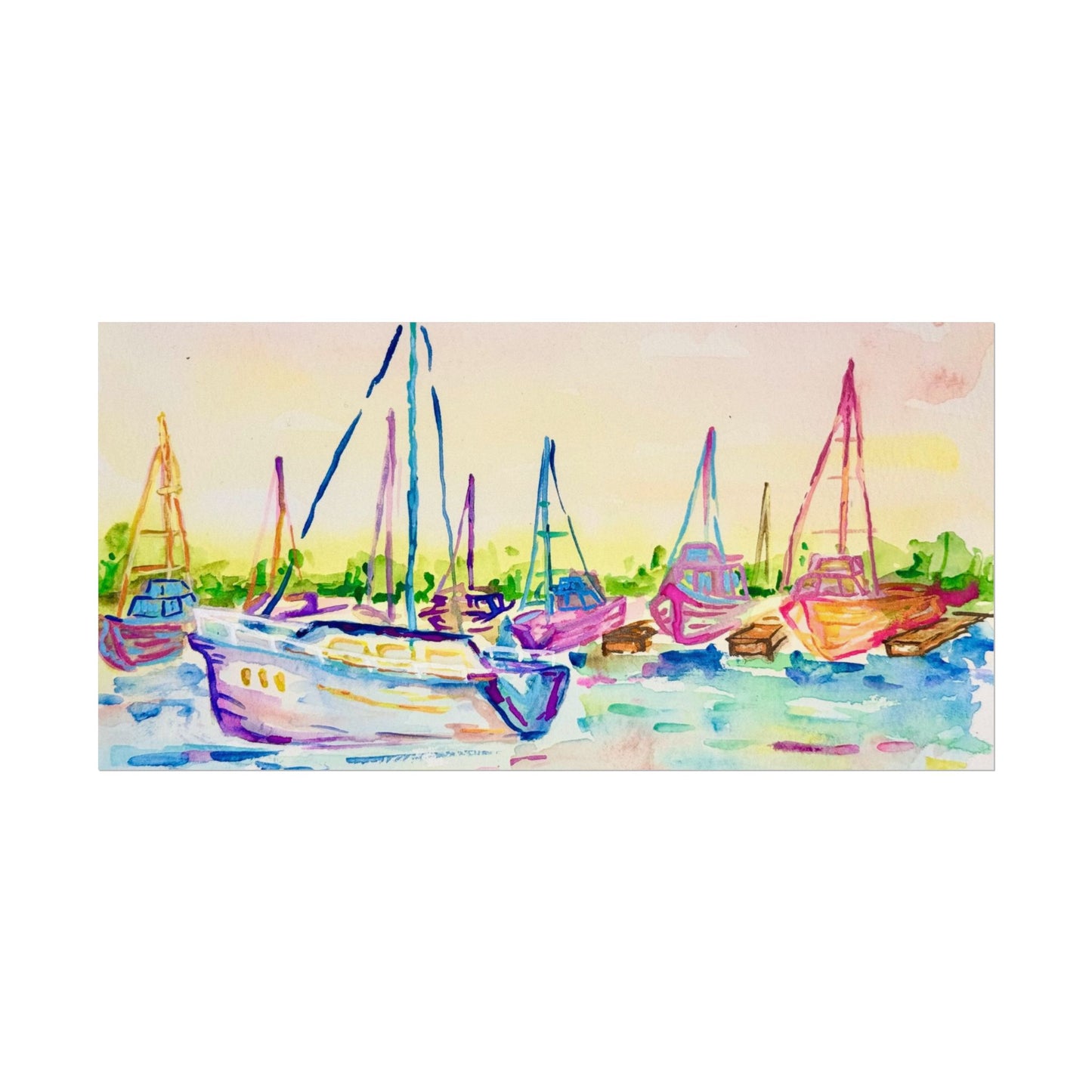 Copy of Watercolor Poster Key West Marina Print