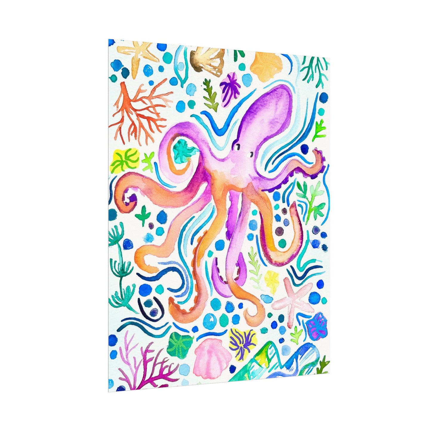 Ocean Watercolor Print Matte