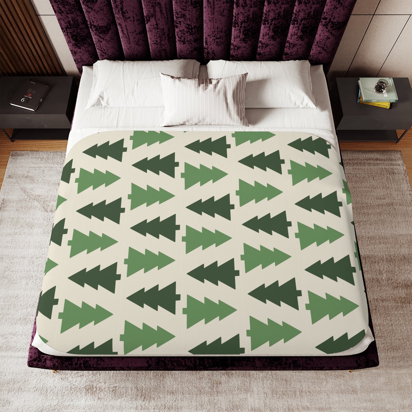 Trees Sherpa Blanket, Two Colors