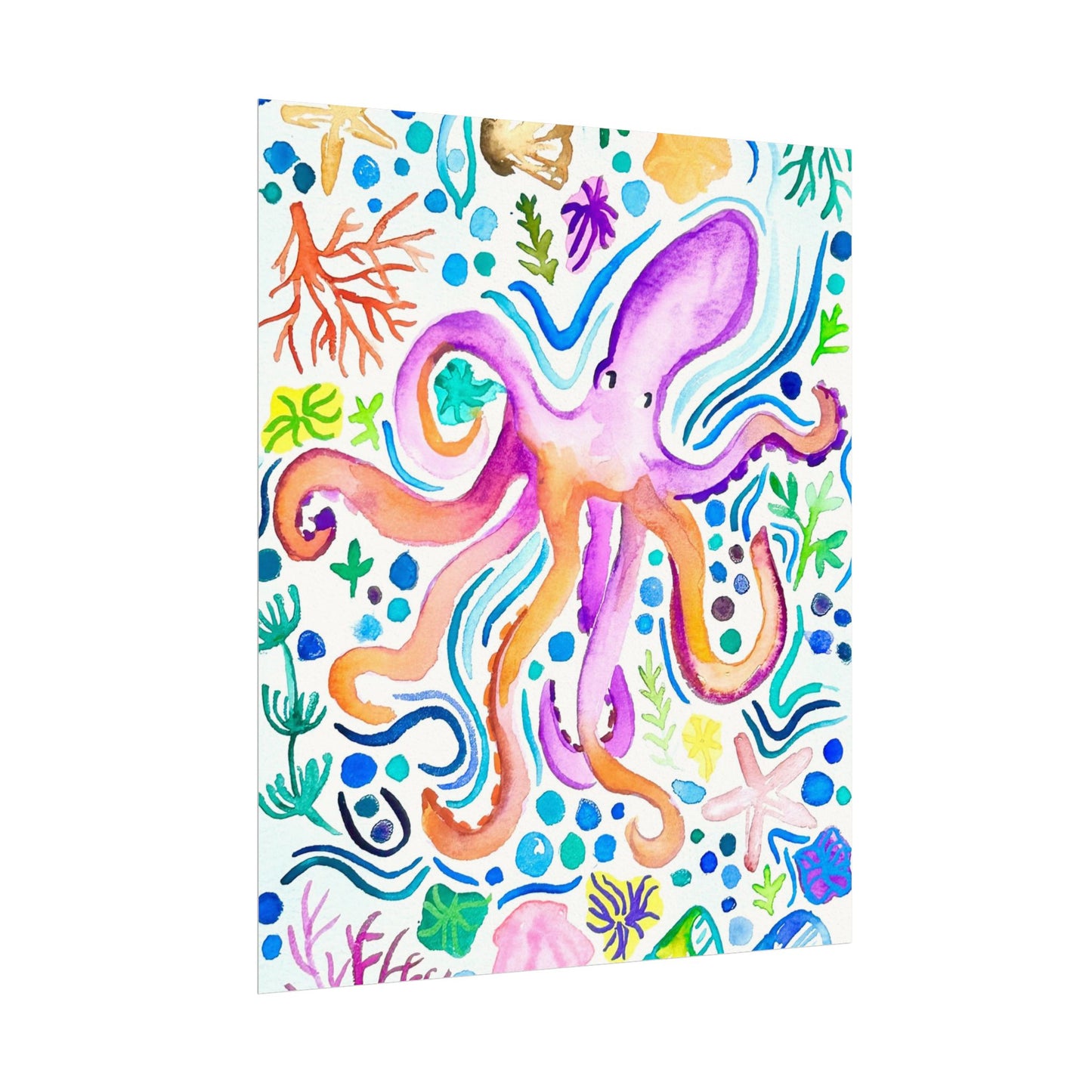 Ocean Watercolor Print Matte