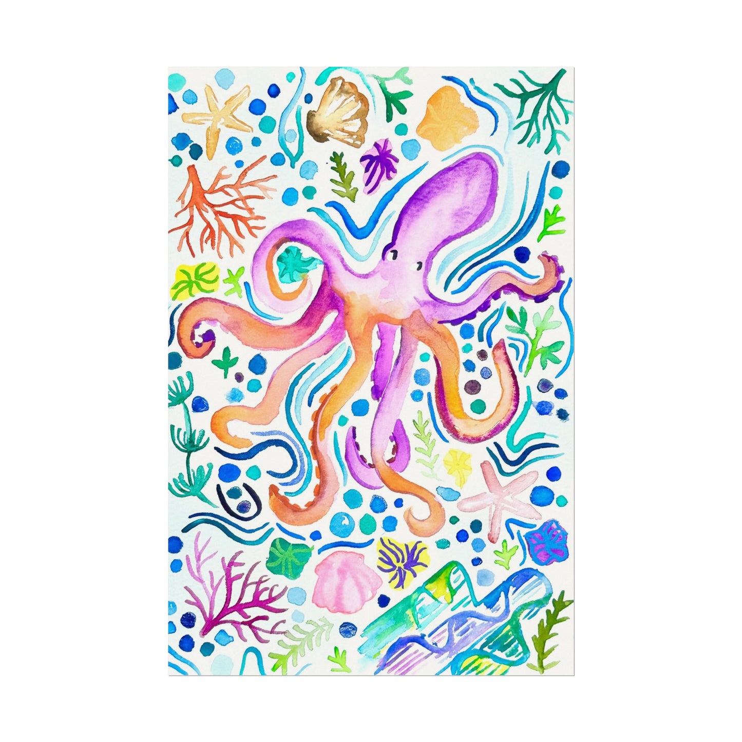 Ocean Watercolor Print Matte