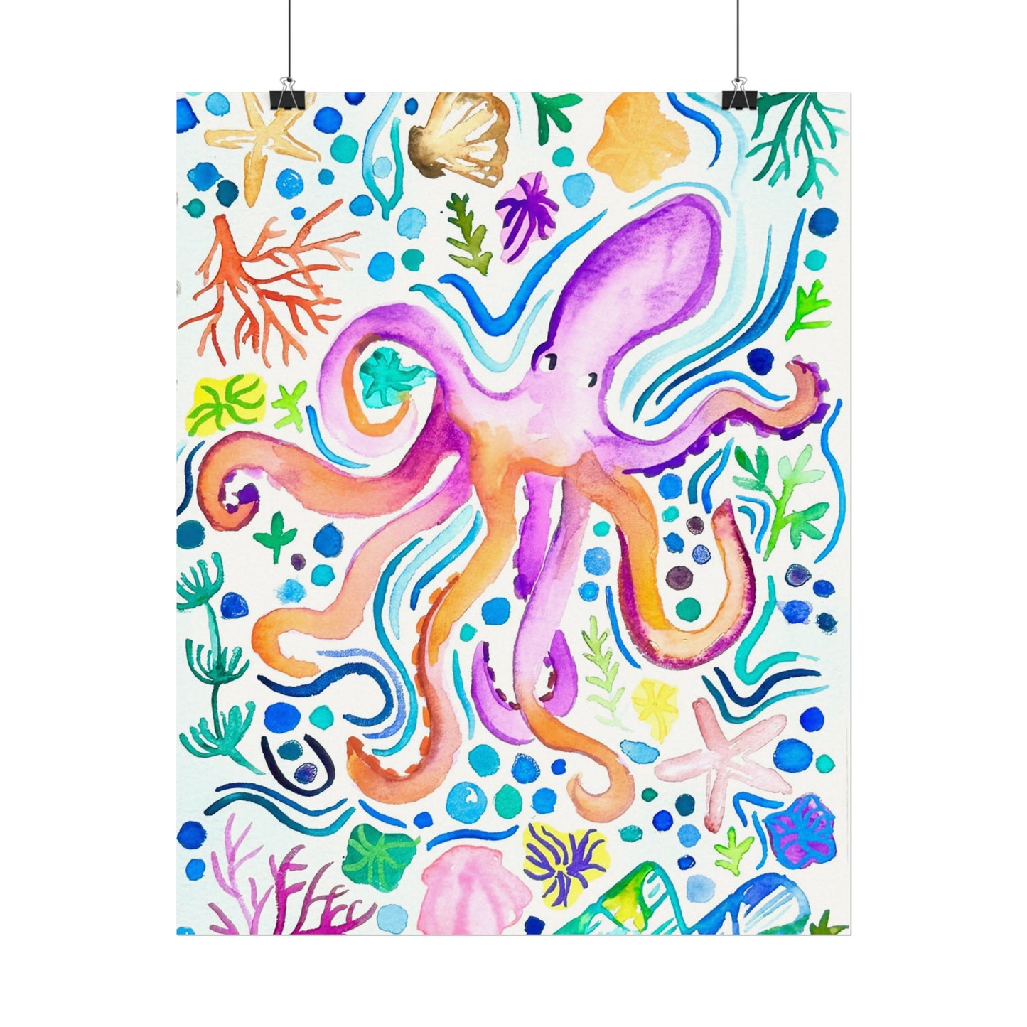 Ocean Watercolor Print Matte