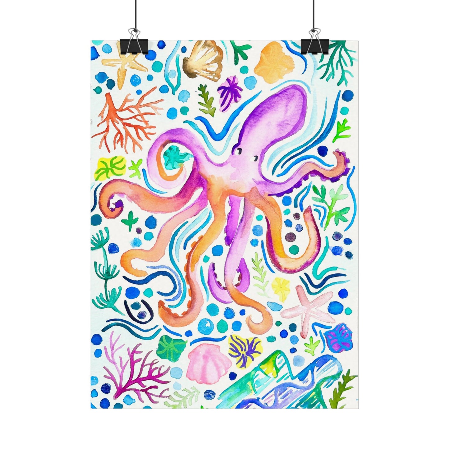 Ocean Watercolor Print Matte