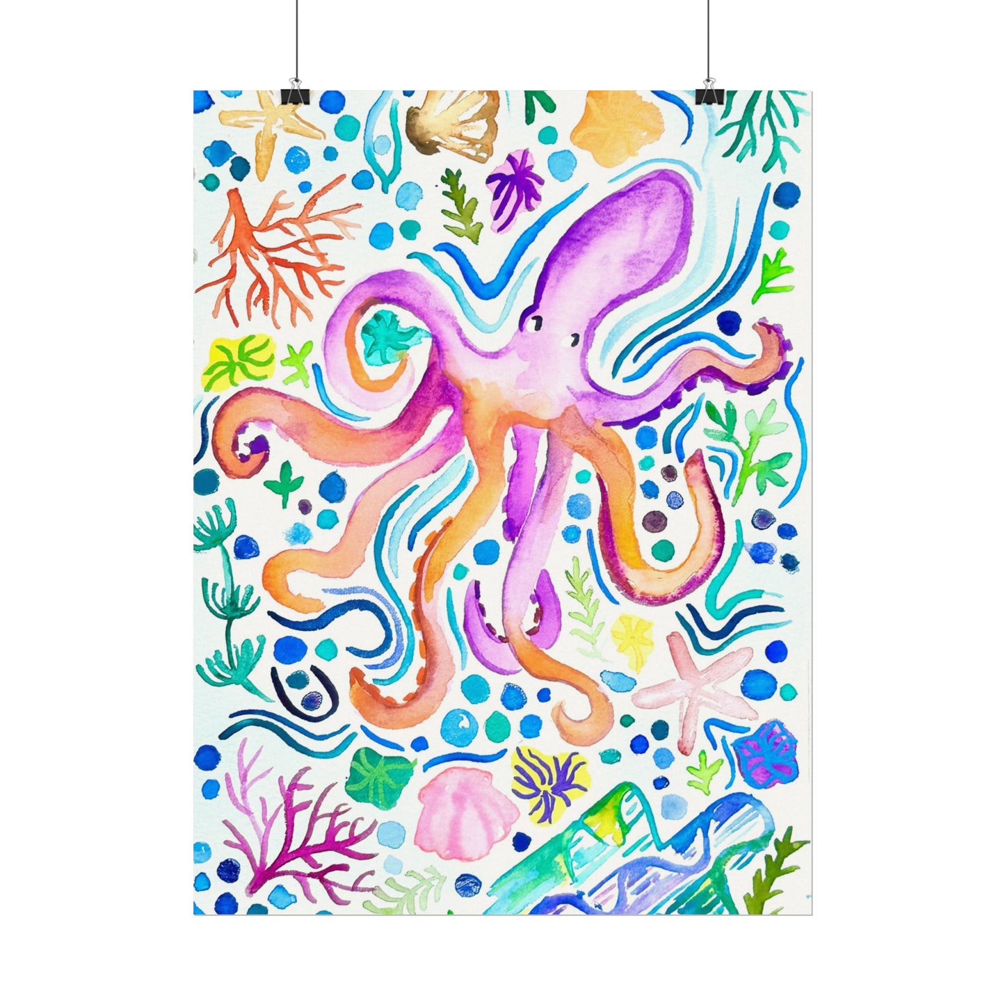 Ocean Watercolor Print Matte