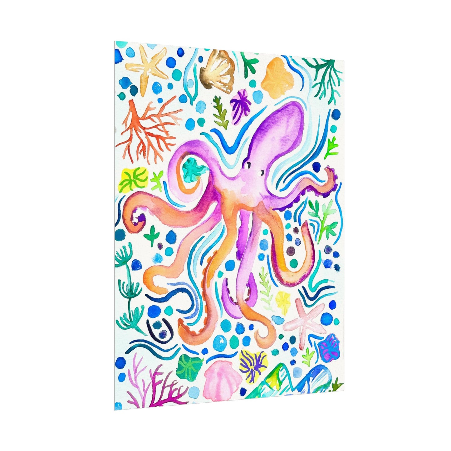 Ocean Watercolor Print Matte