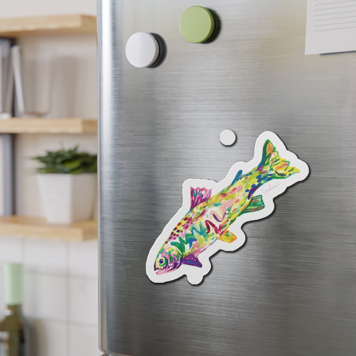 Pink Fin Fish Magnet