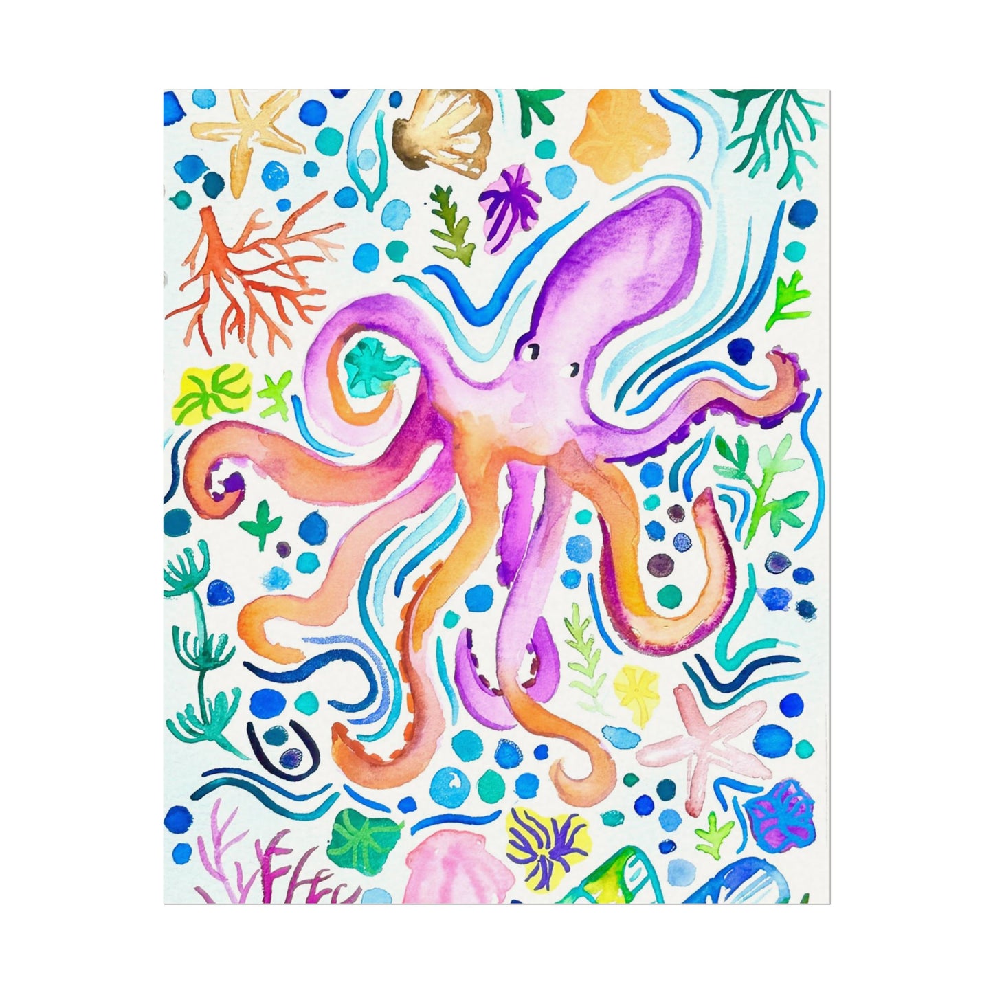 Ocean Watercolor Print Matte