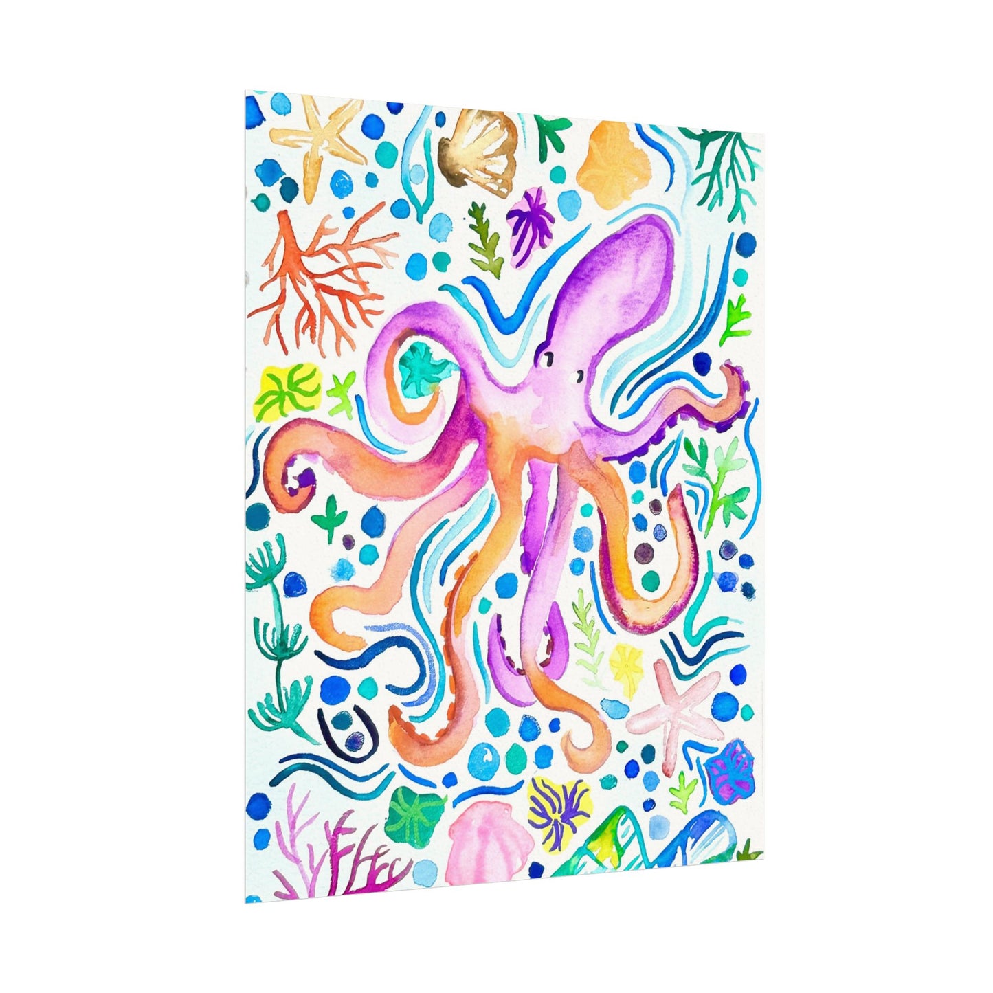 Ocean Watercolor Print Matte
