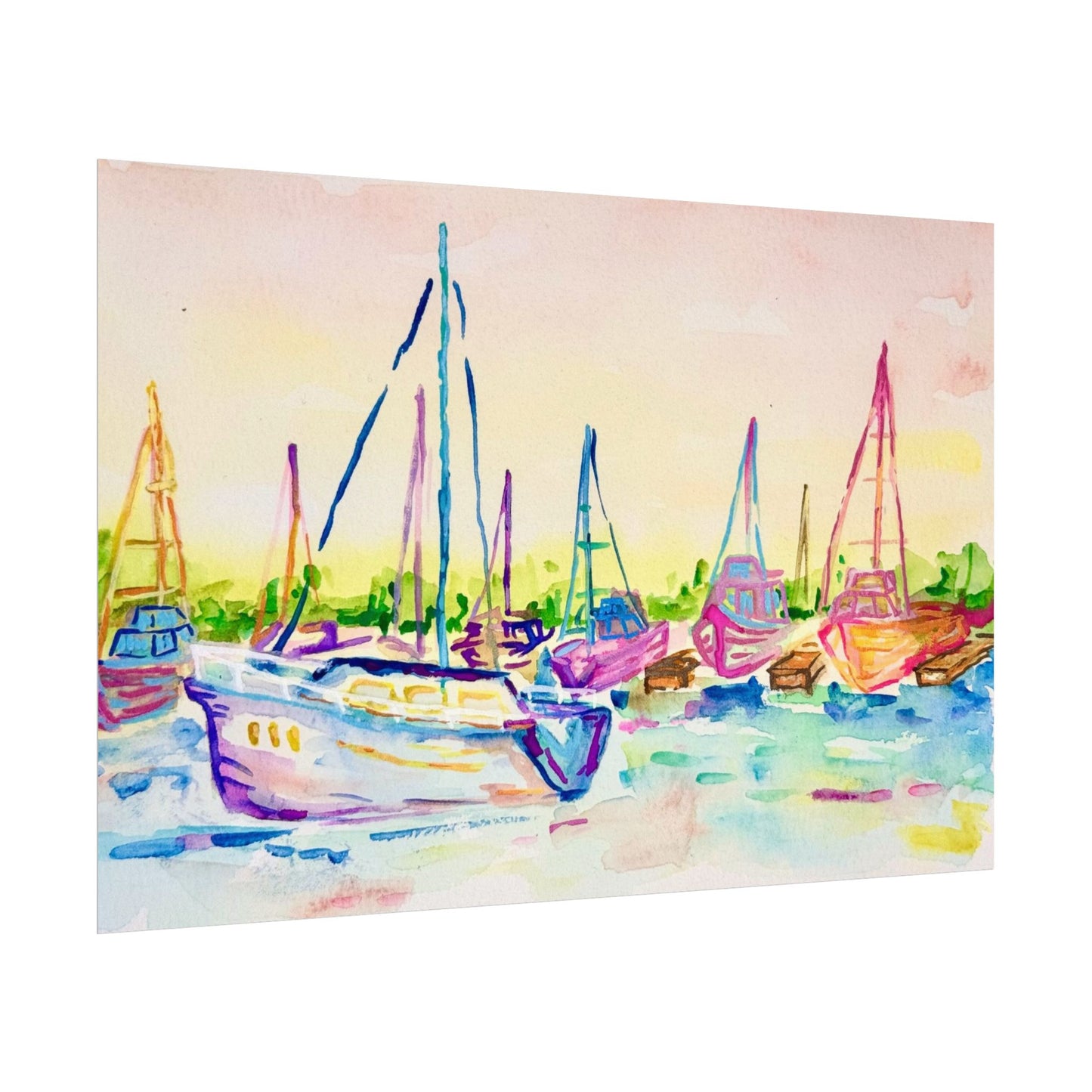 Copy of Watercolor Poster Key West Marina Print
