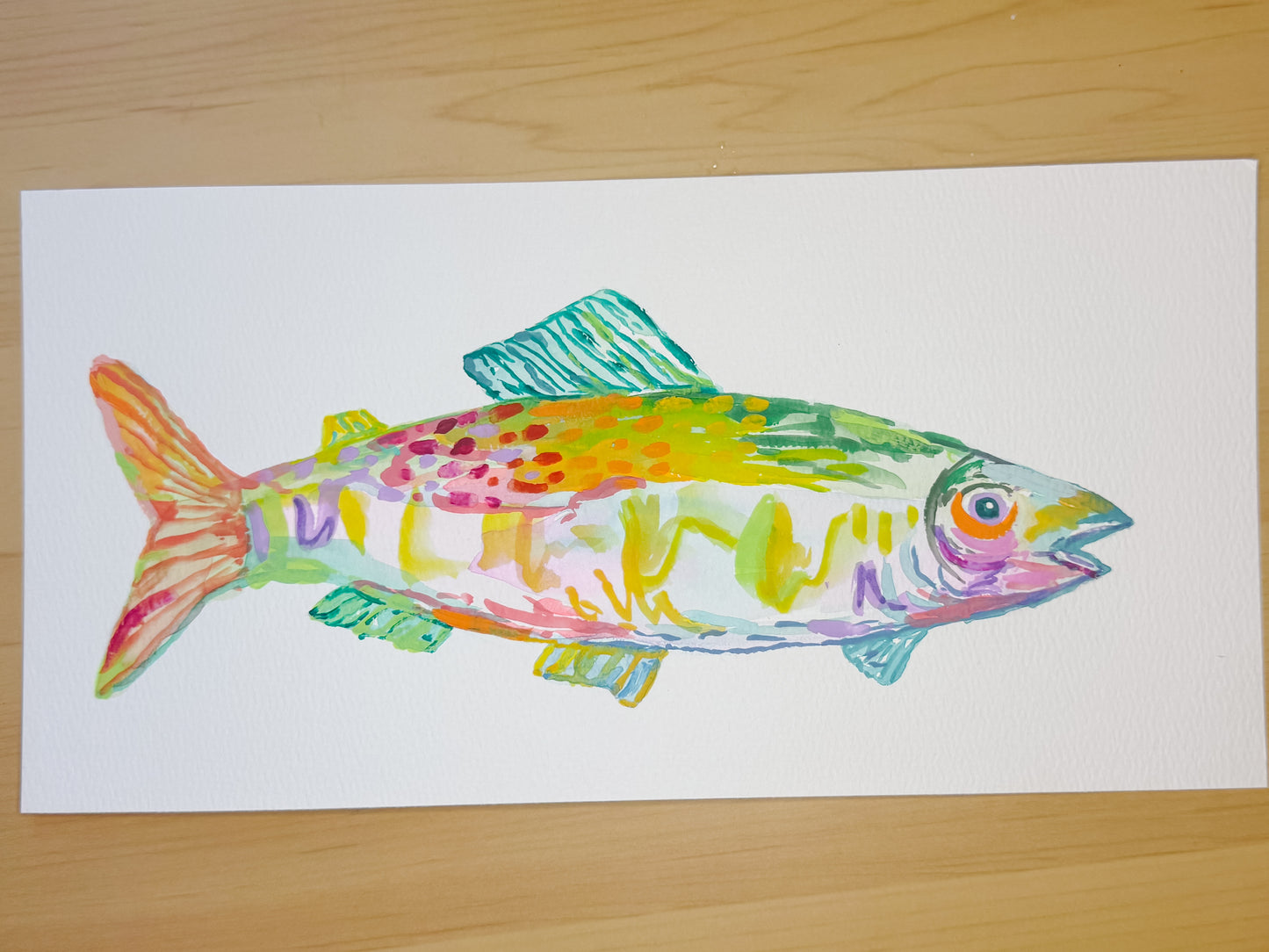 Original Painting- Teal Fin Trout
