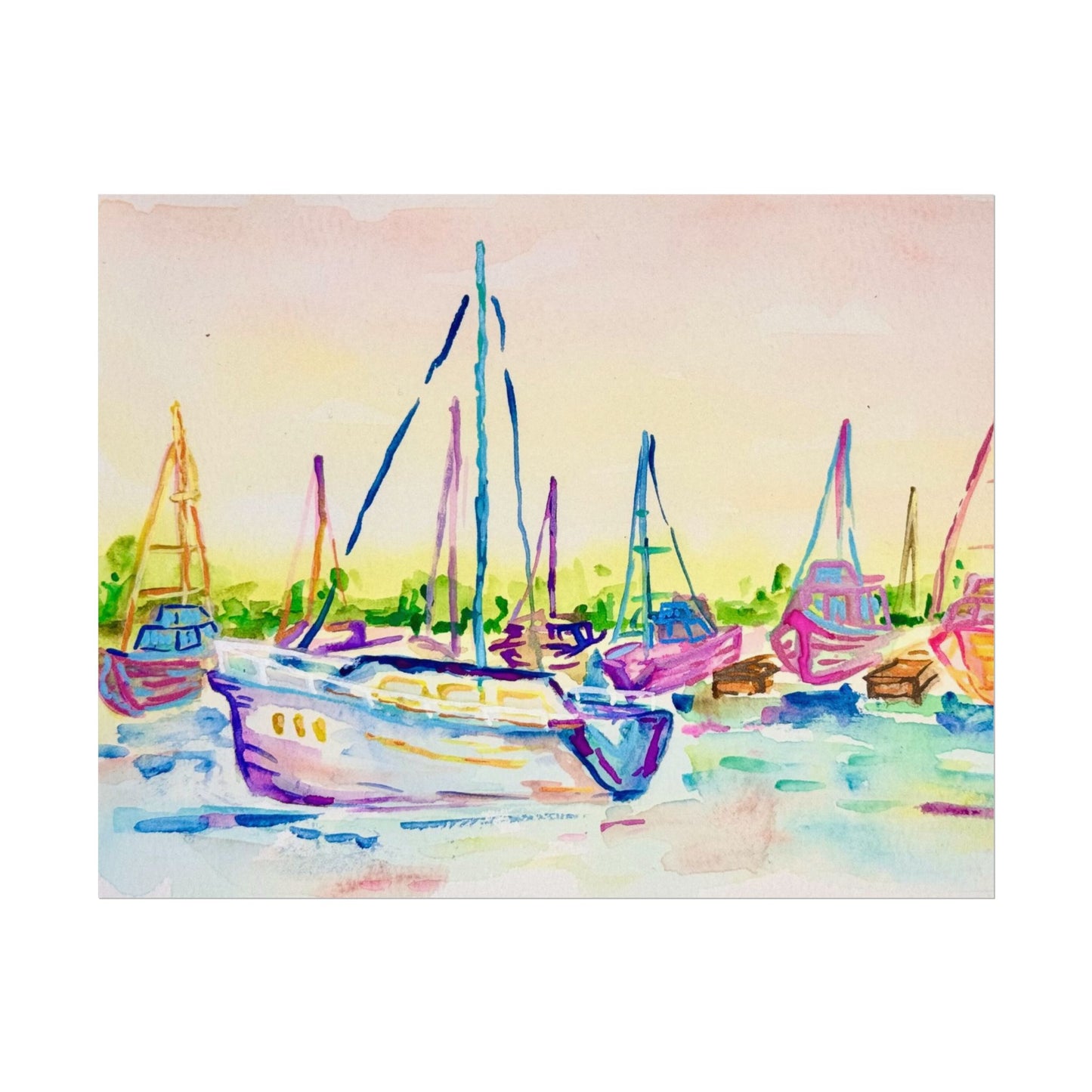 Copy of Watercolor Poster Key West Marina Print