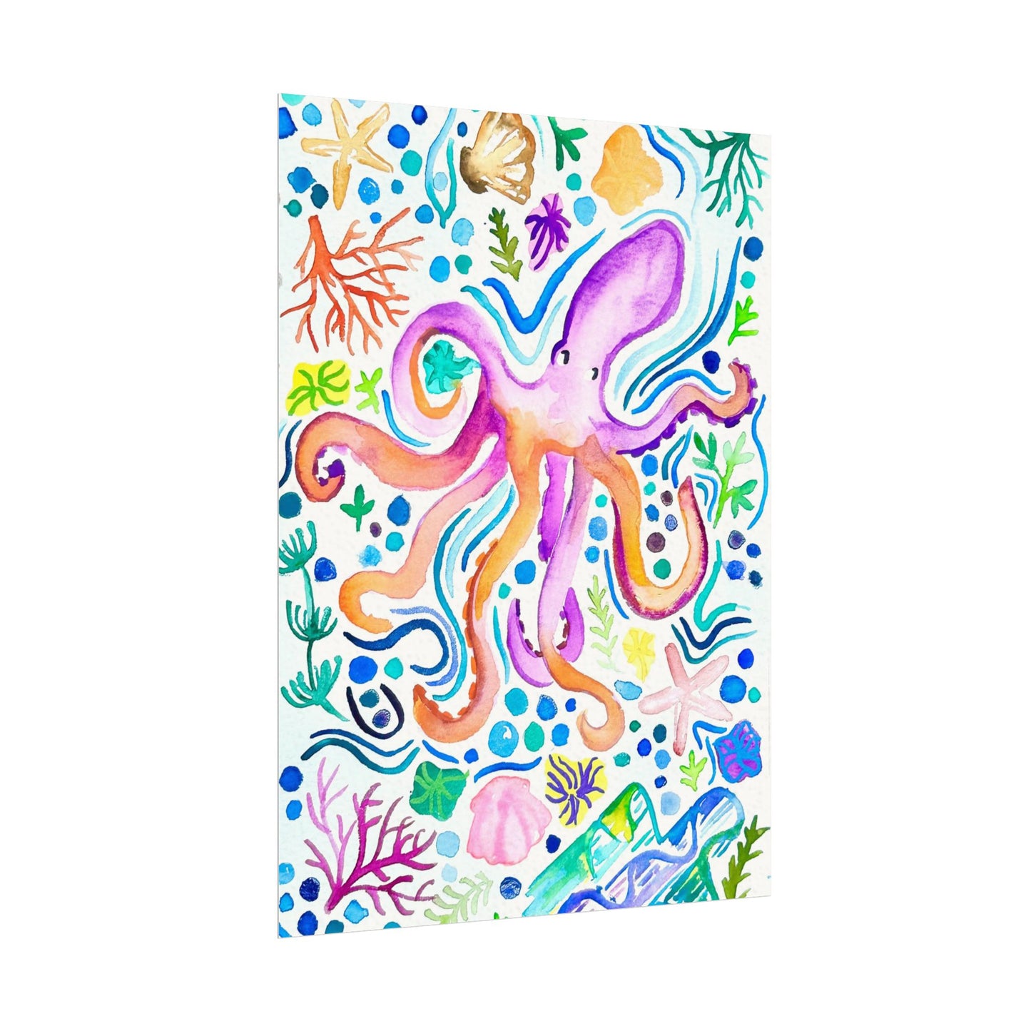 Ocean Watercolor Print Matte