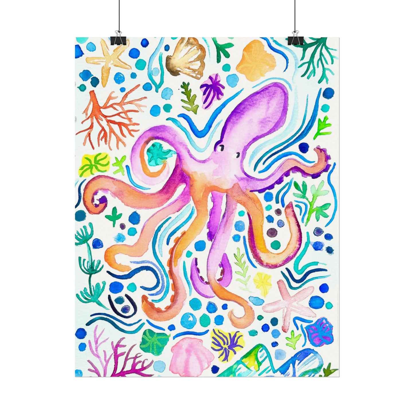 Ocean Watercolor Print Matte