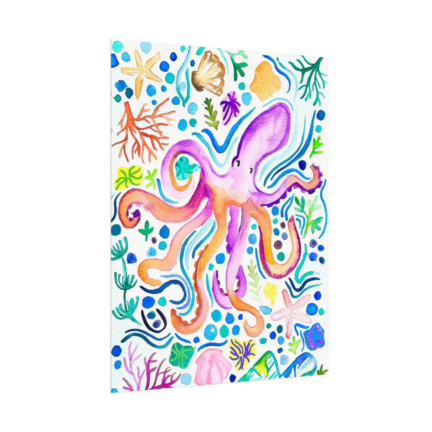 Ocean Watercolor Print Matte