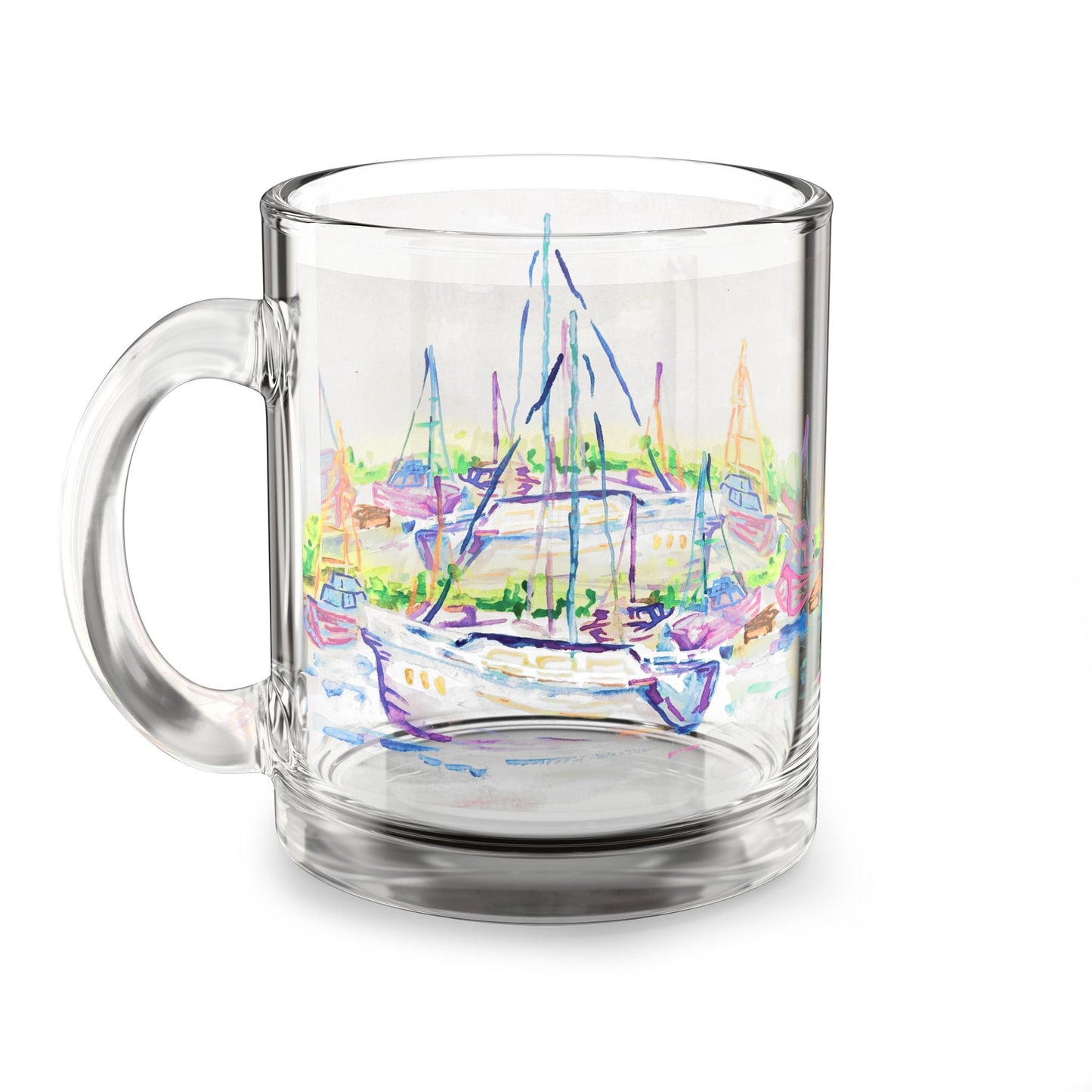 “Sailing By” Glass Mug