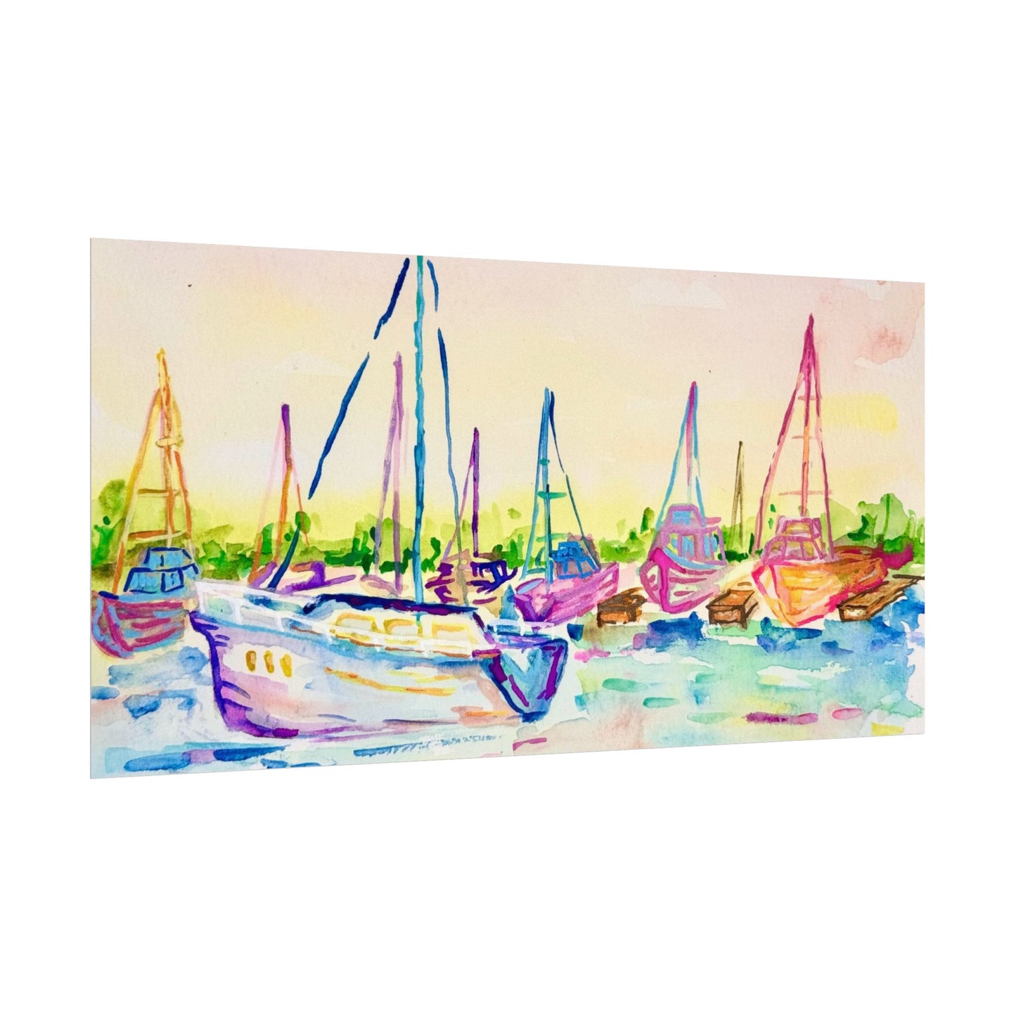 Copy of Watercolor Poster Key West Marina Print