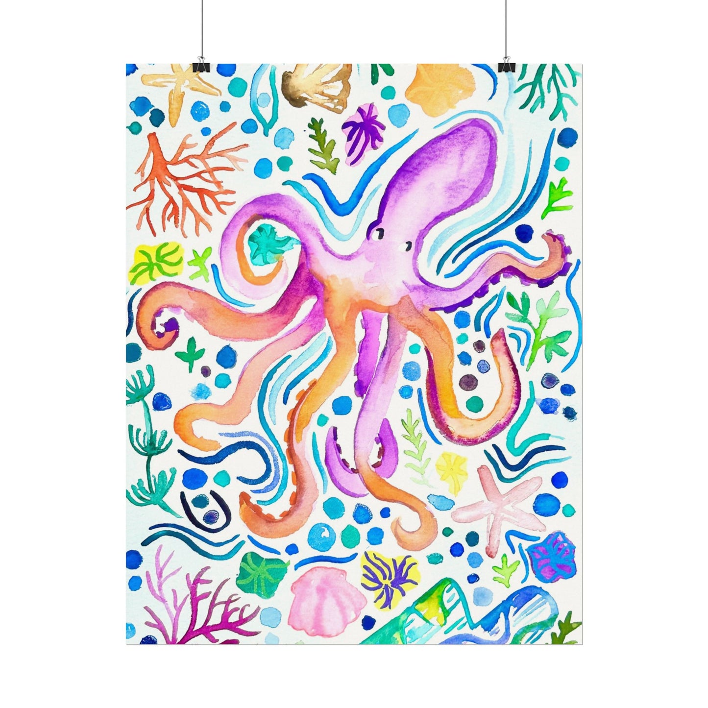 Ocean Watercolor Print Matte