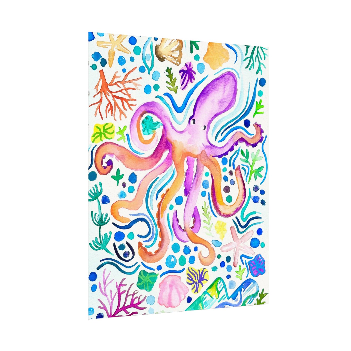 Ocean Watercolor Print Matte