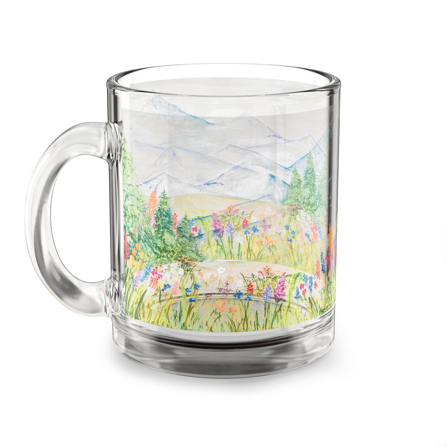 “Flower Valley” Glass Mug