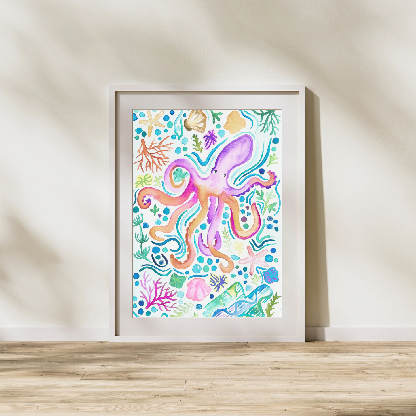 Ocean Watercolor Print Matte