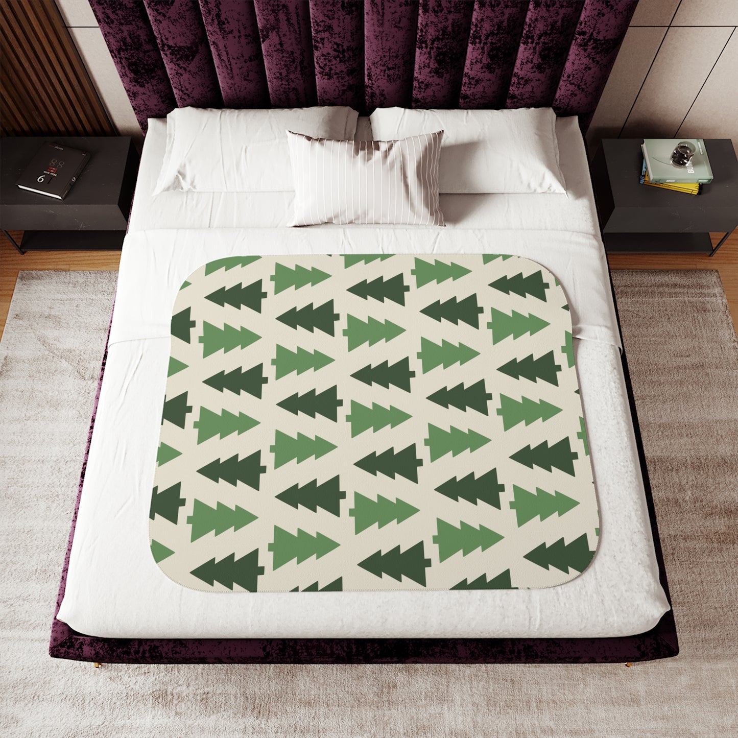 Trees Sherpa Blanket, Two Colors