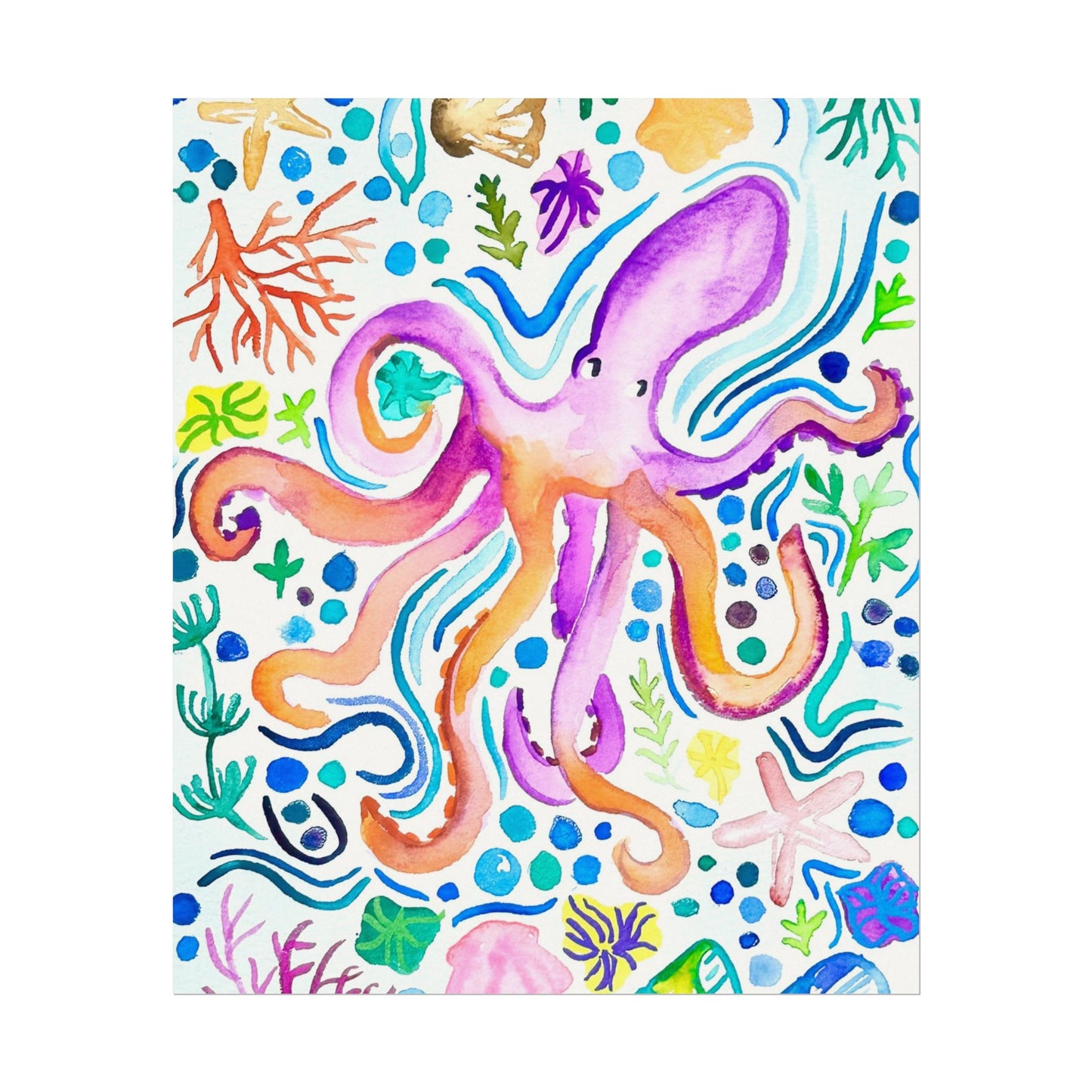 Ocean Watercolor Print Matte
