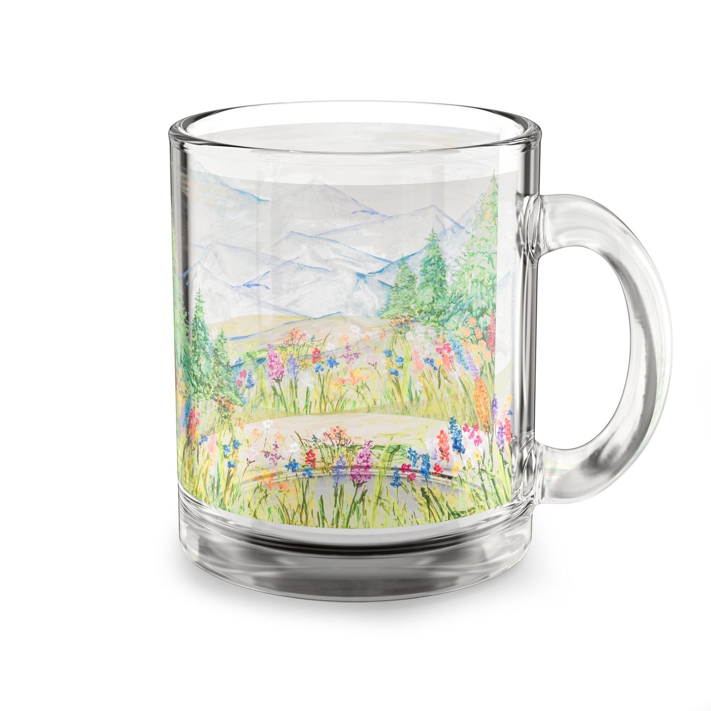 “Flower Valley” Glass Mug