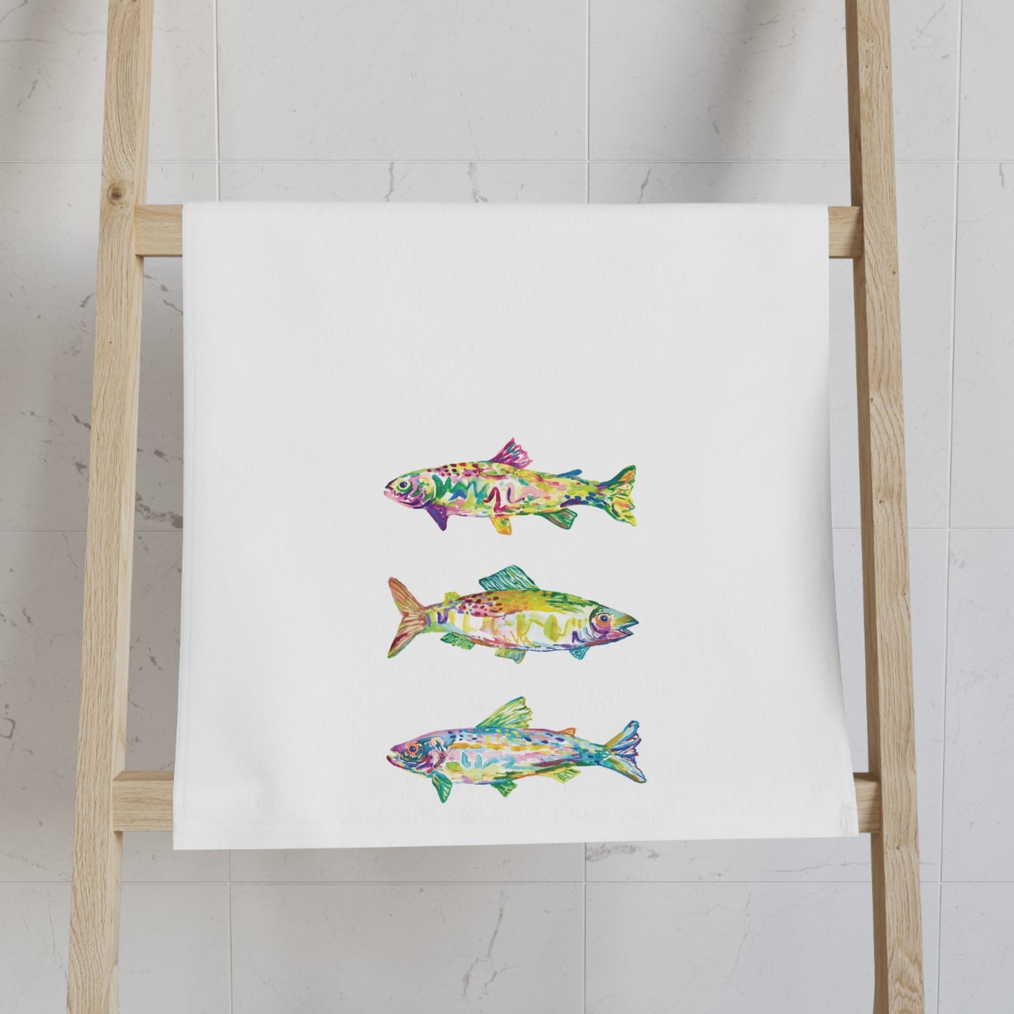 Upstream Fishes Hand Towel