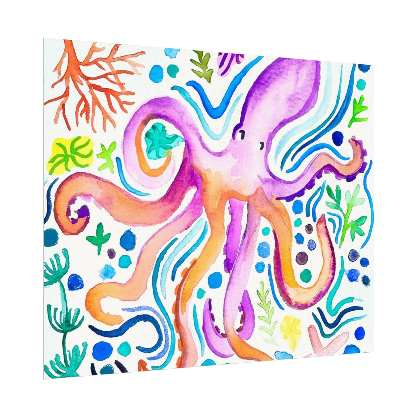 Ocean Watercolor Print Matte