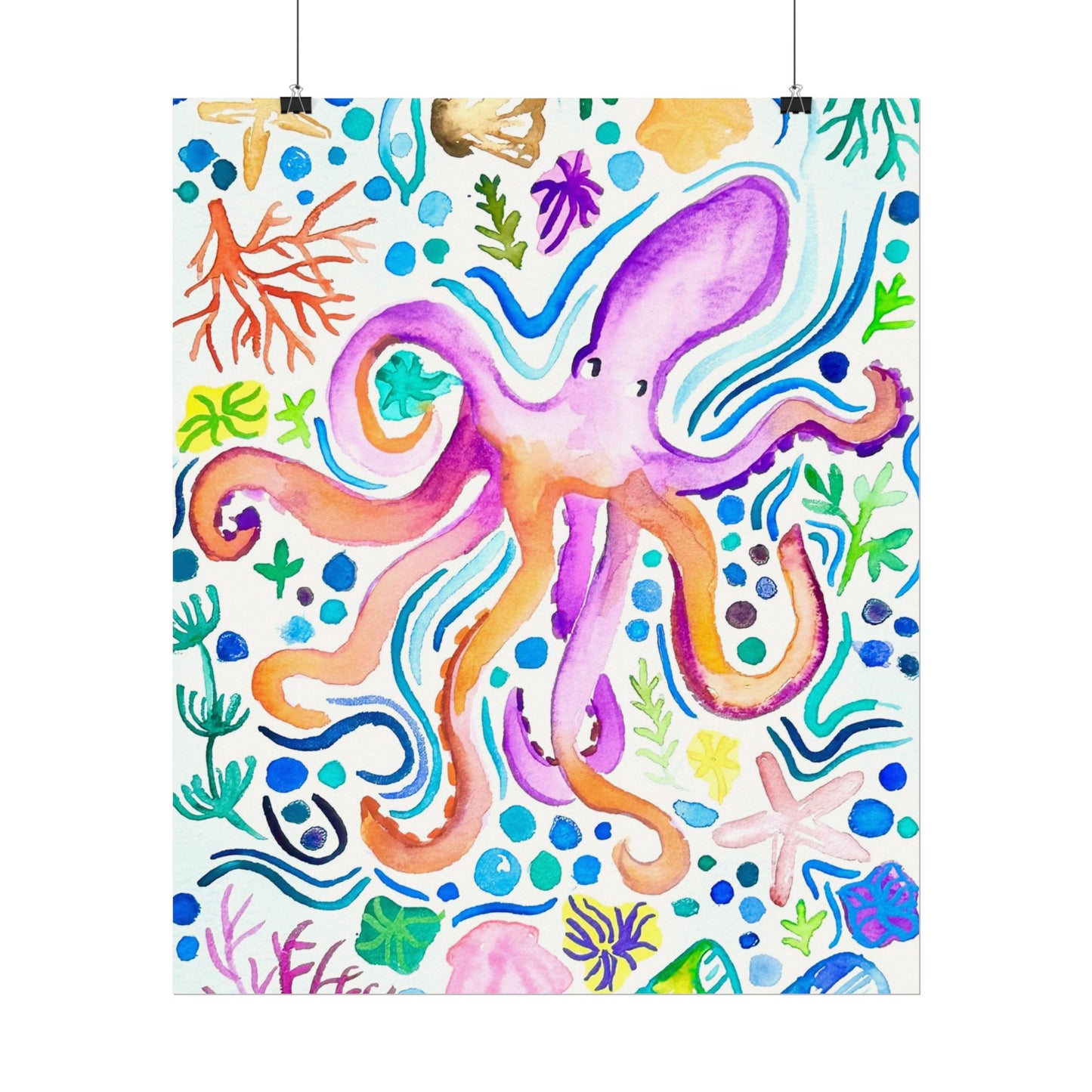 Ocean Watercolor Print Matte