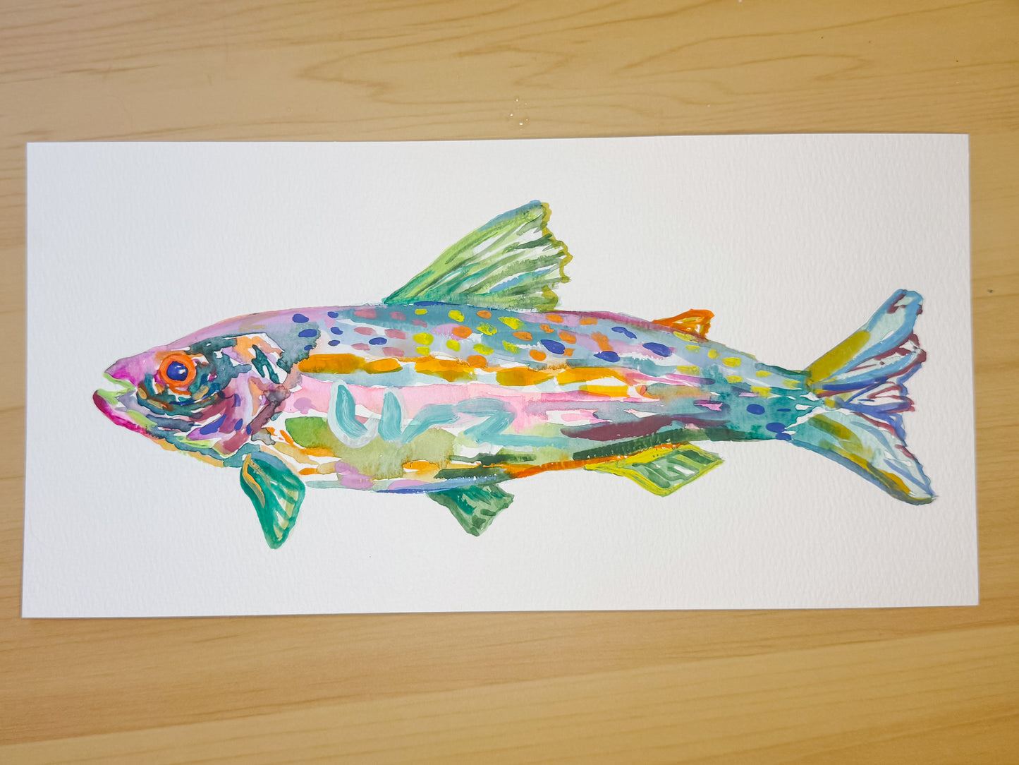 Original Painting- Green Fin Trout