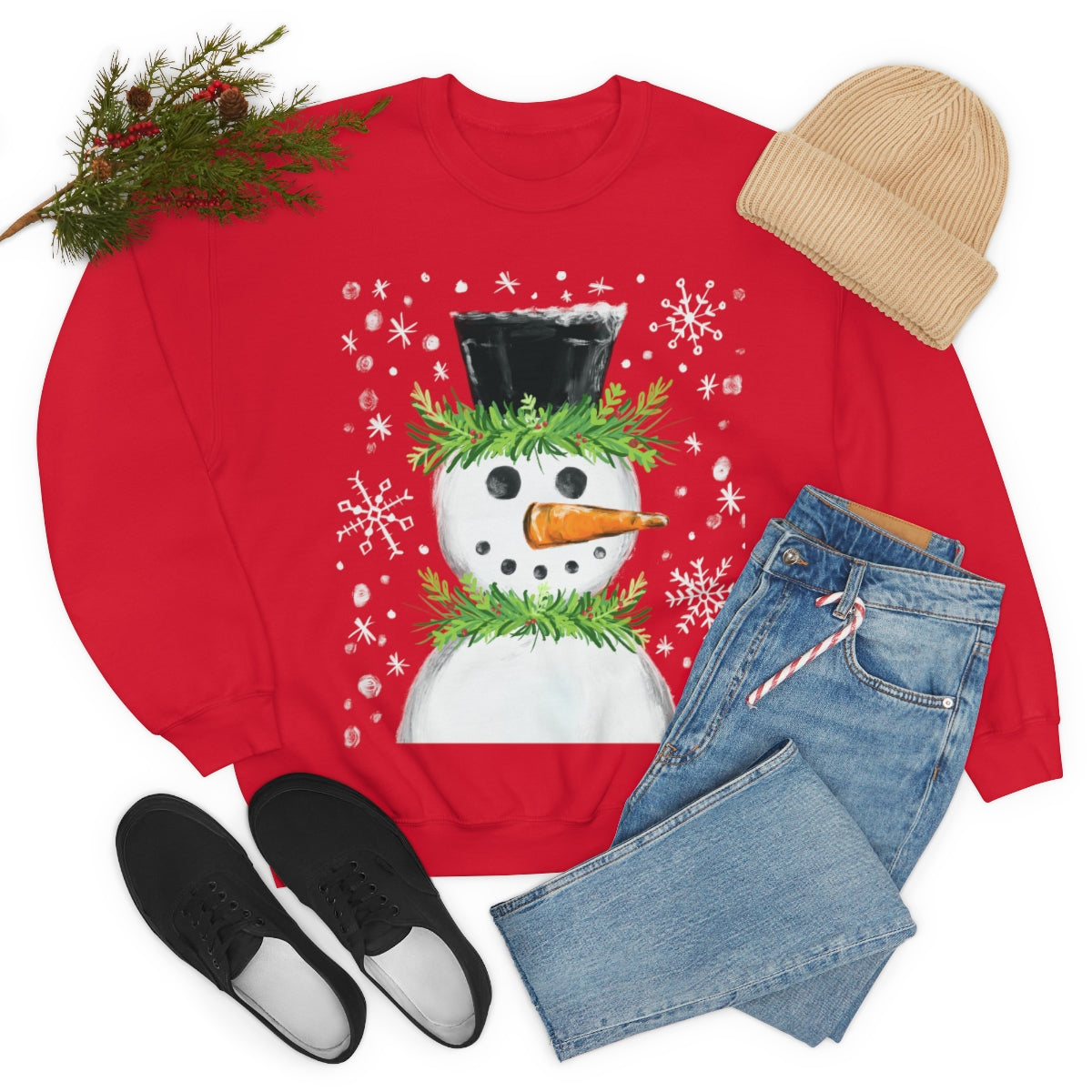 Festive snowman crewneck