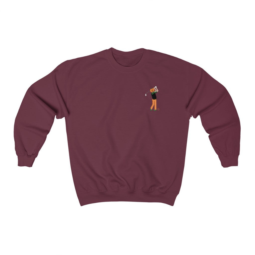 Golfer Pumpkin Head Crewneck Sweatshirt