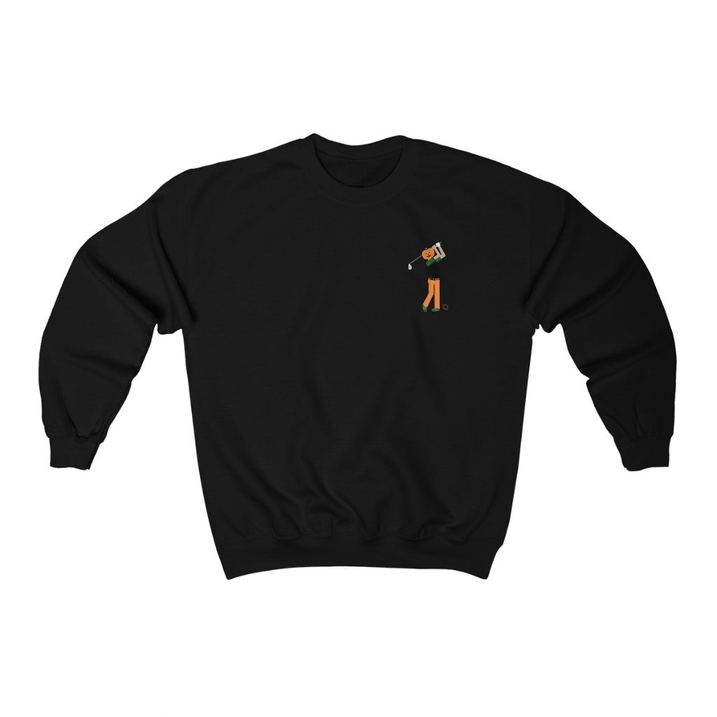 Golfer Pumpkin Head Crewneck Sweatshirt