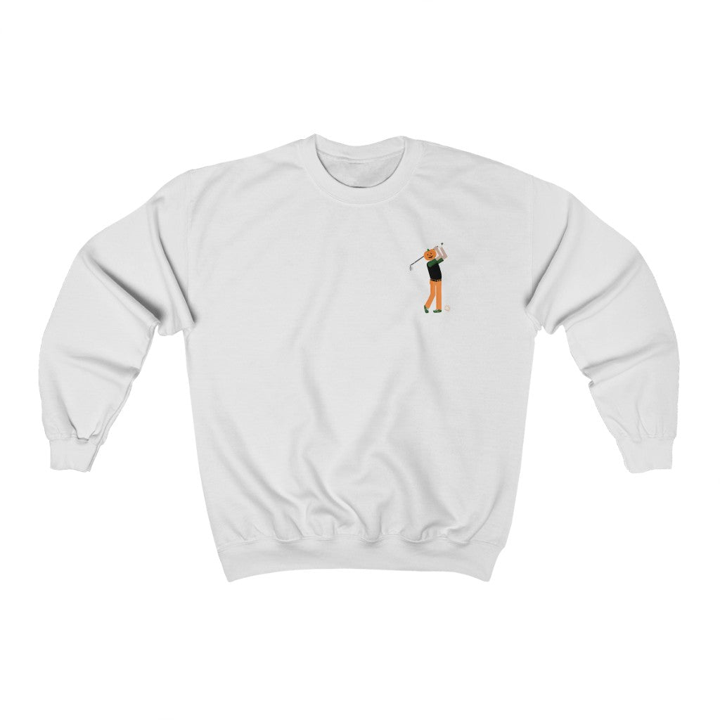 Golfer Pumpkin Head Crewneck Sweatshirt