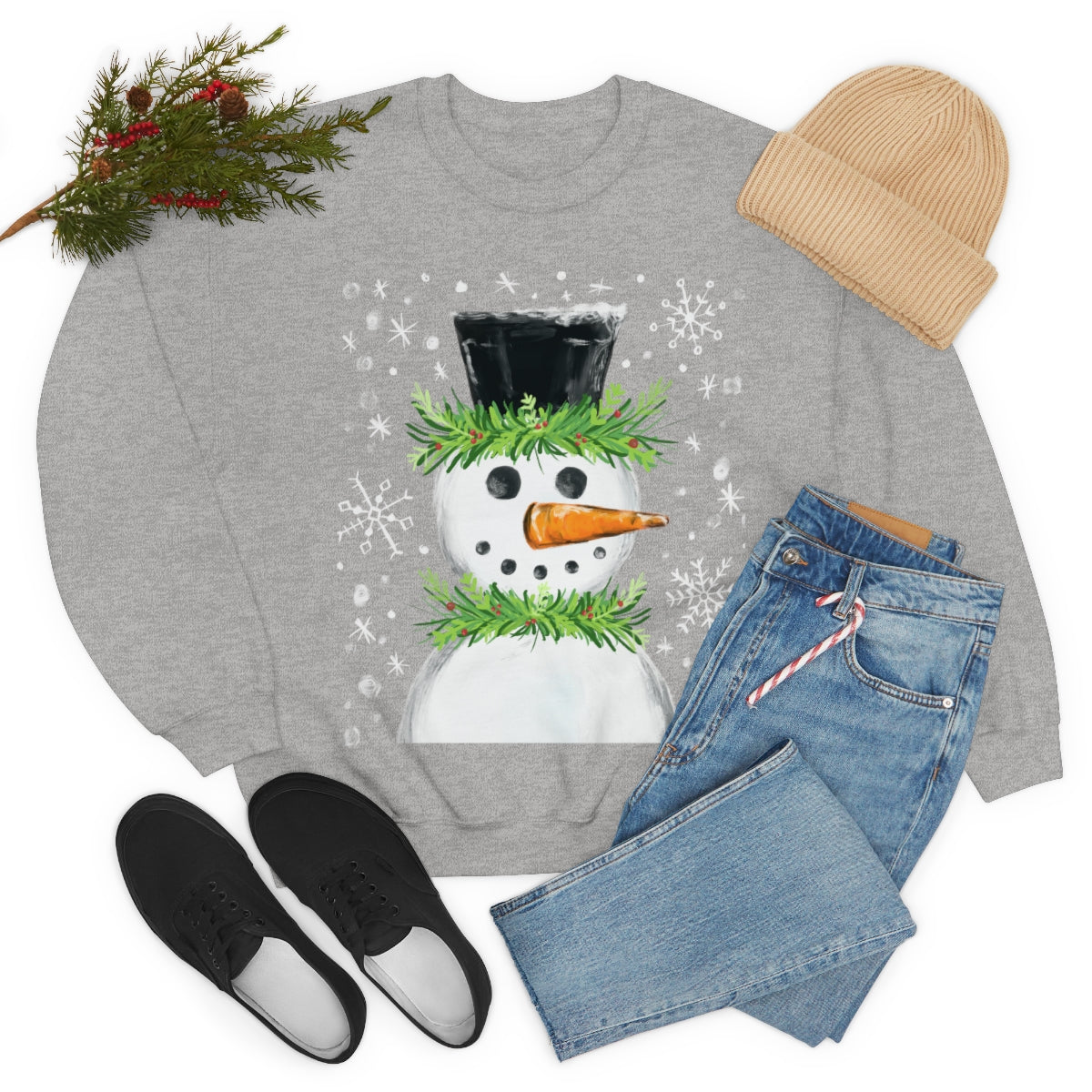 Festive snowman crewneck