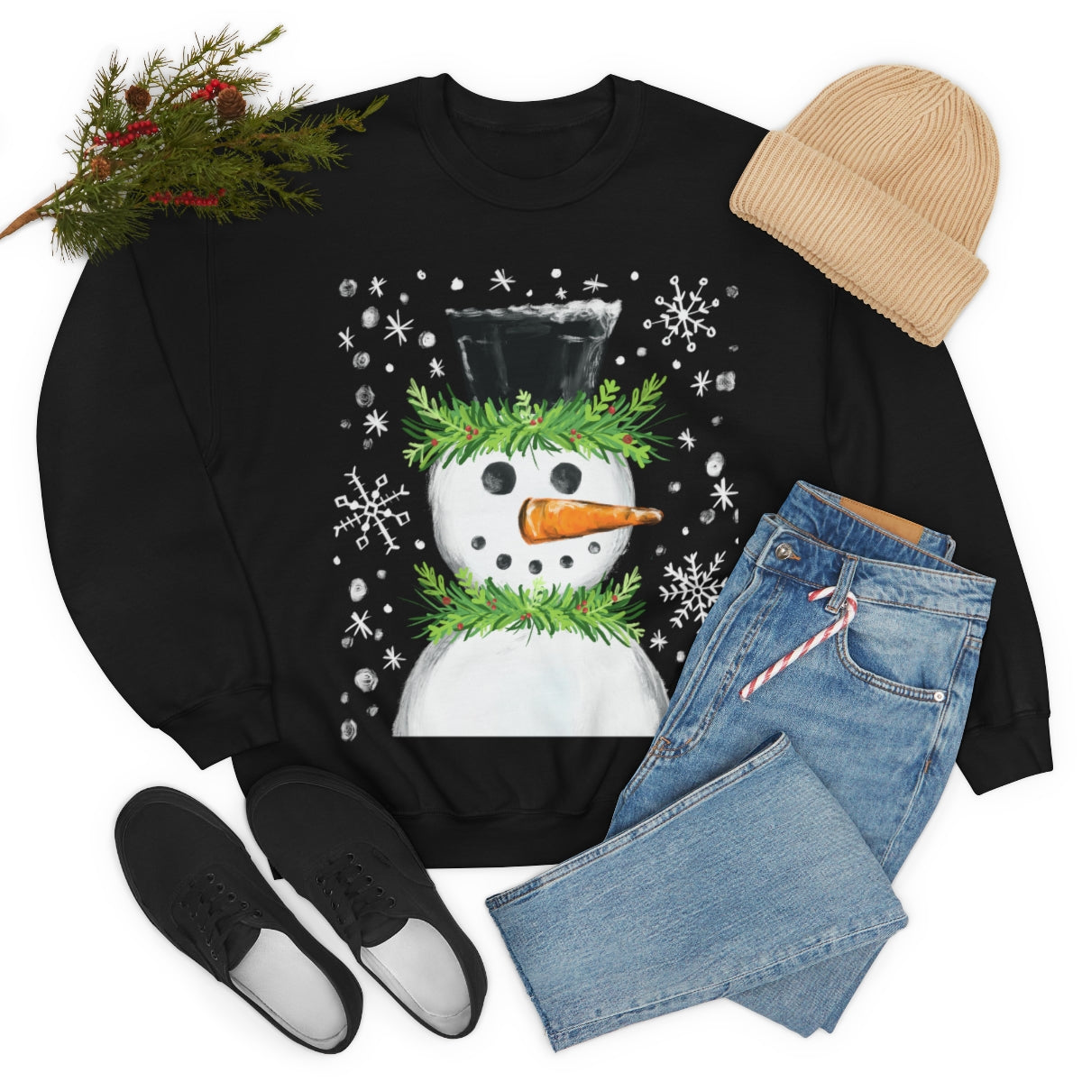 Festive snowman crewneck