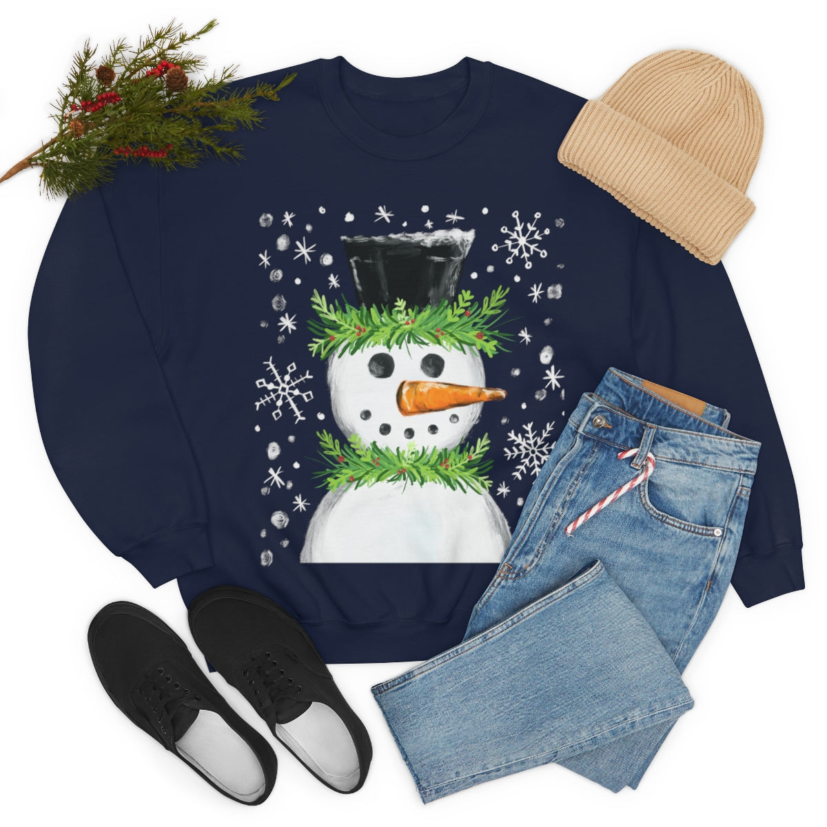 Festive snowman crewneck