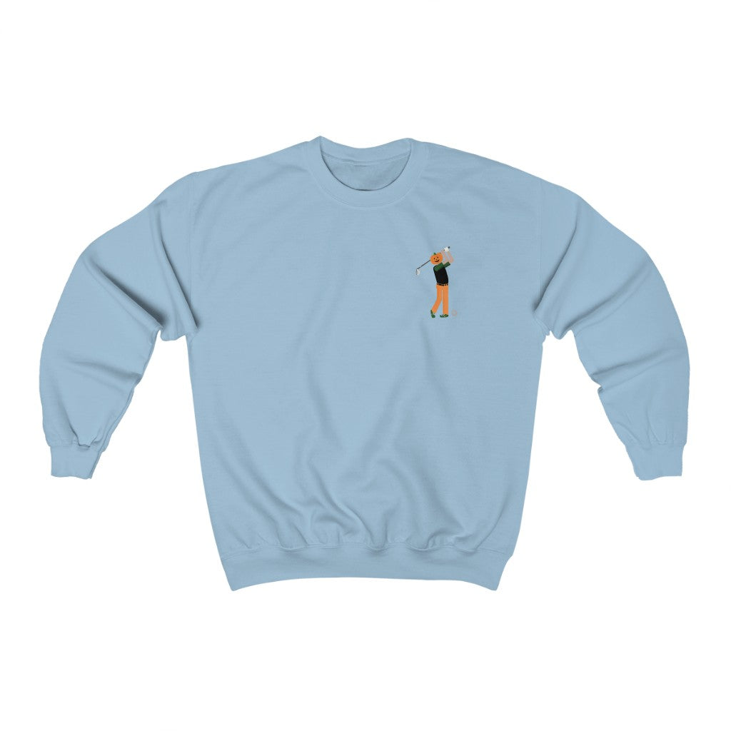 Golfer Pumpkin Head Crewneck Sweatshirt