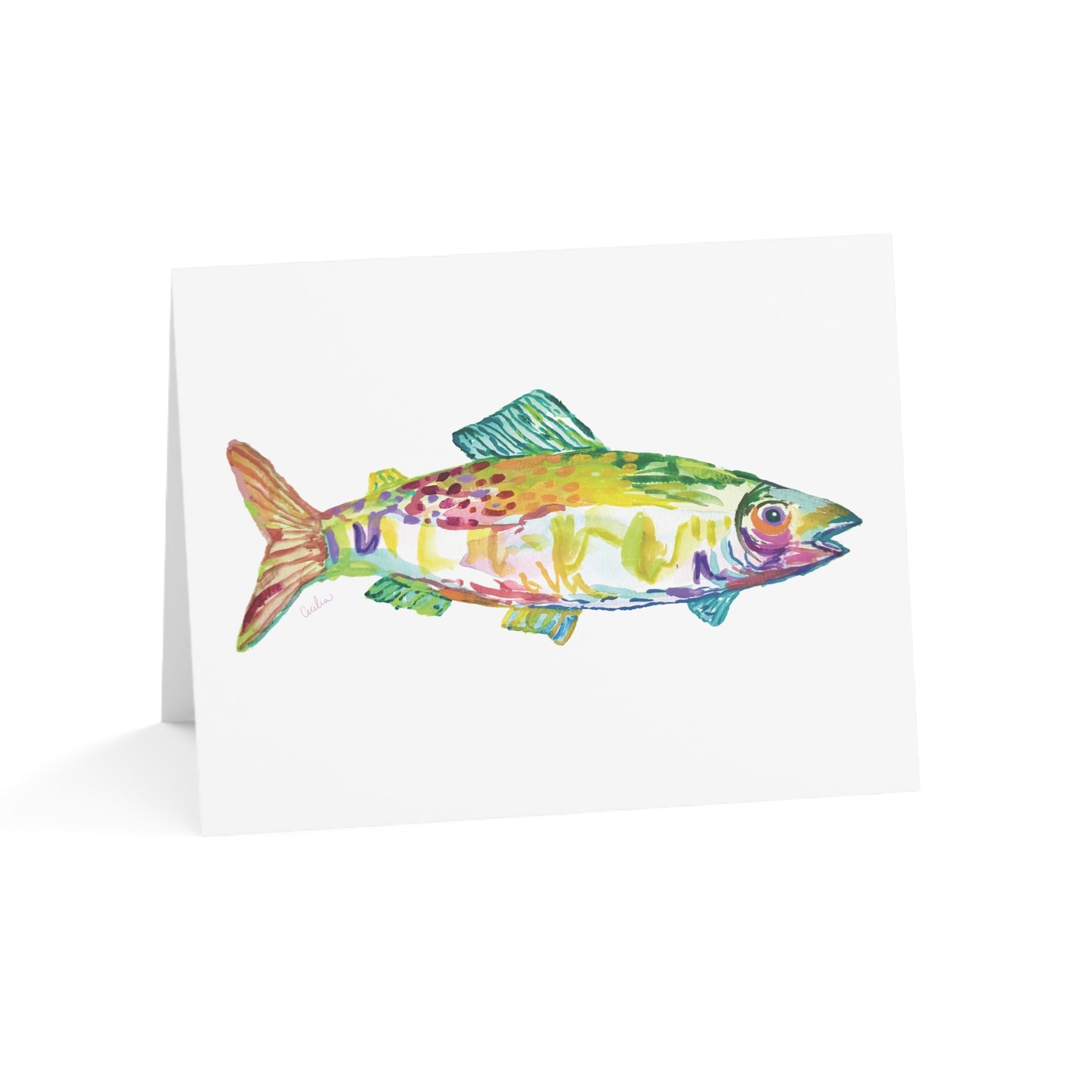 Teal Fin Greeting Cards