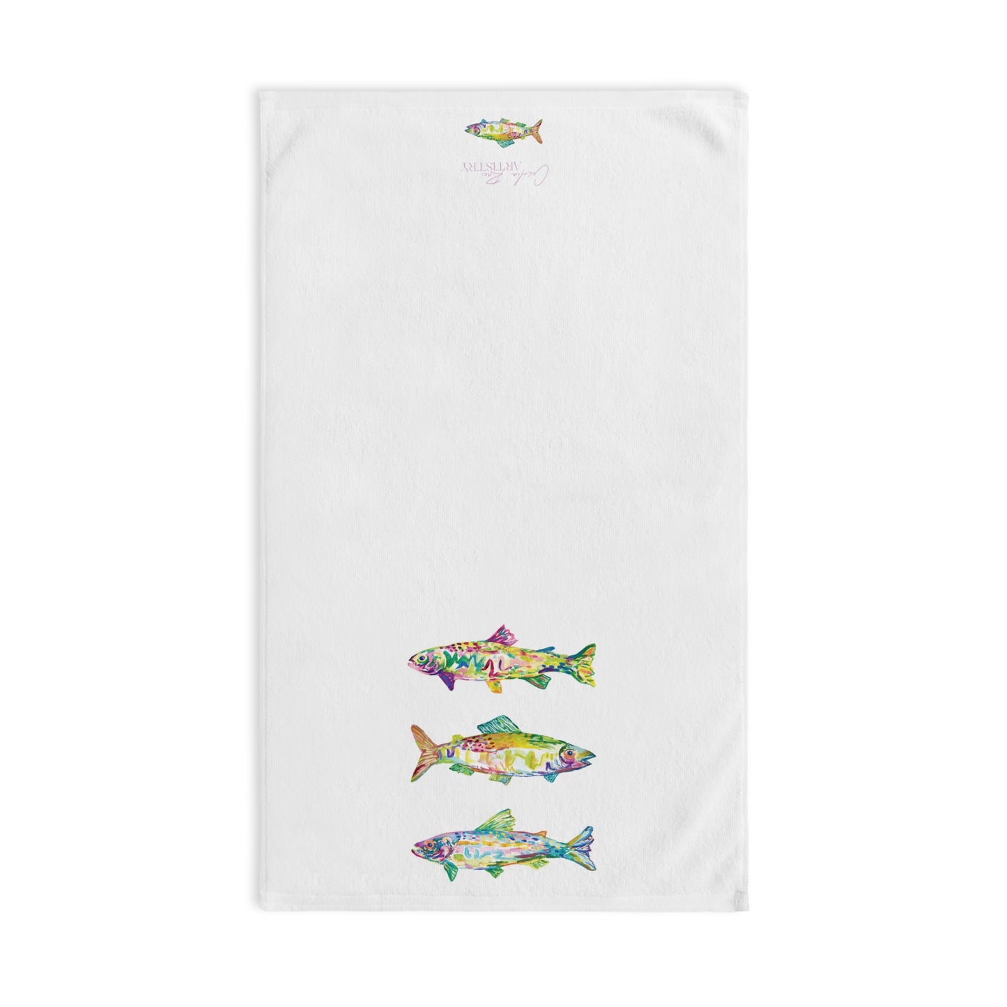 Upstream Fishes Hand Towel