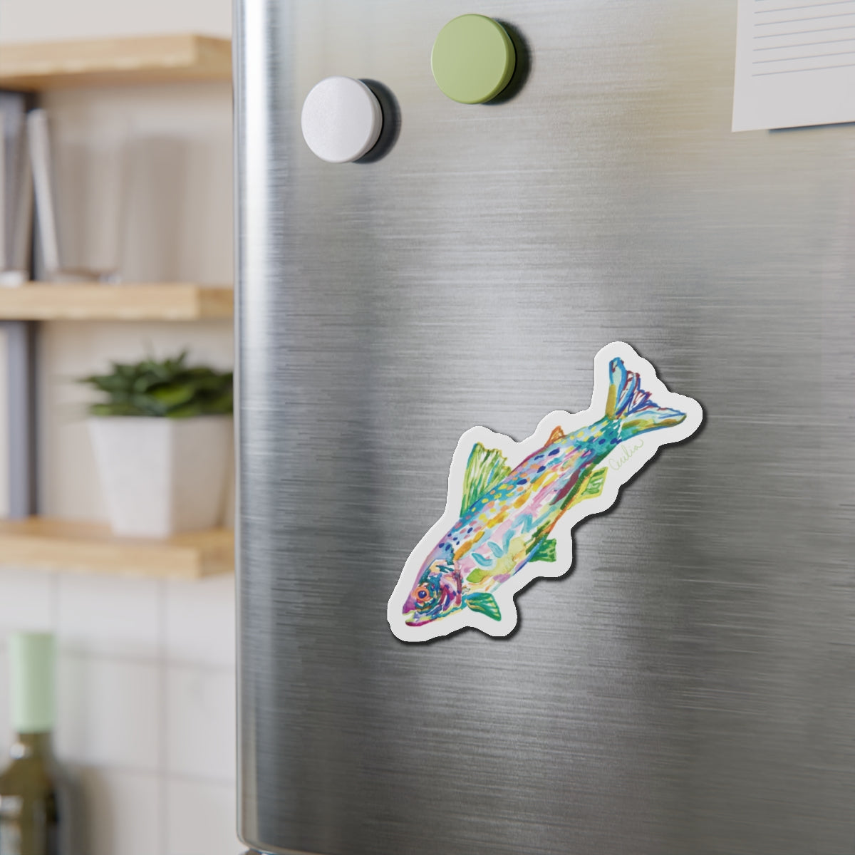 Green Fin Fish Magnet