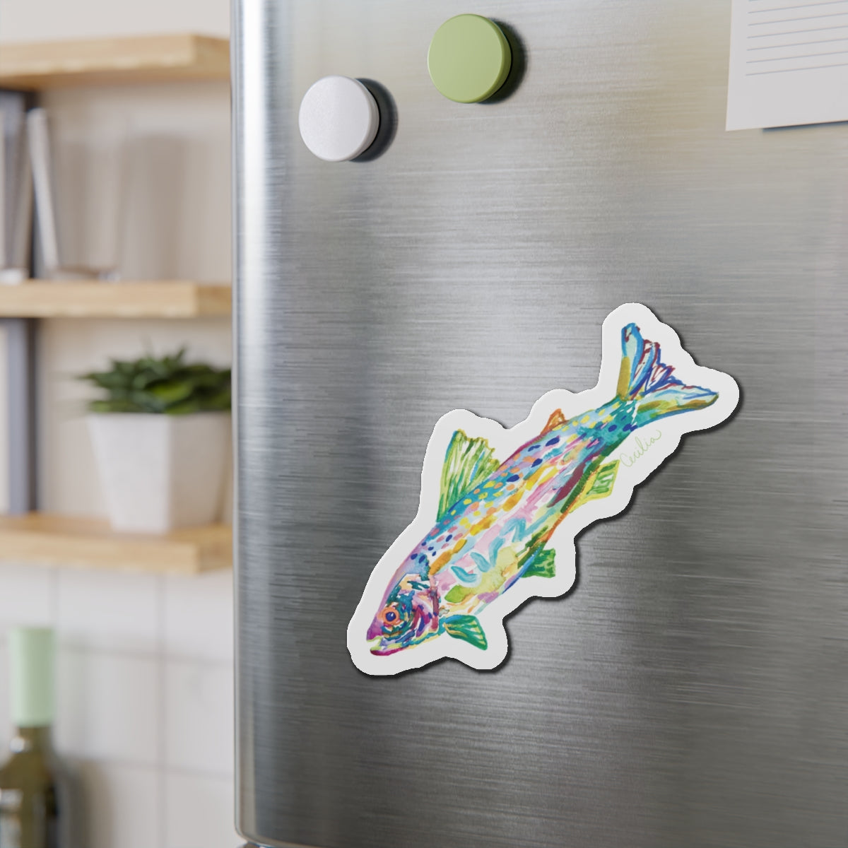 Green Fin Fish Magnet