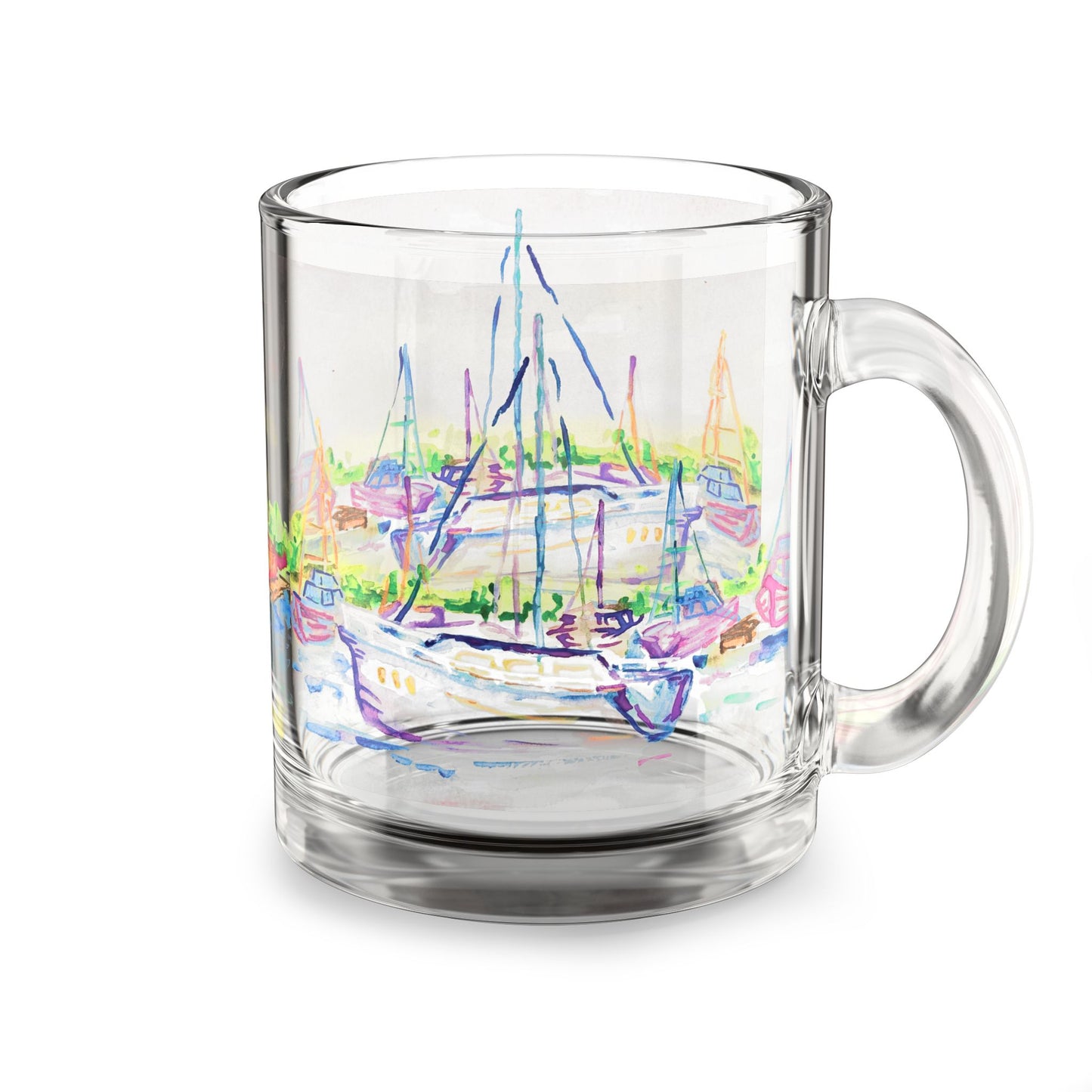 “Sailing By” Glass Mug